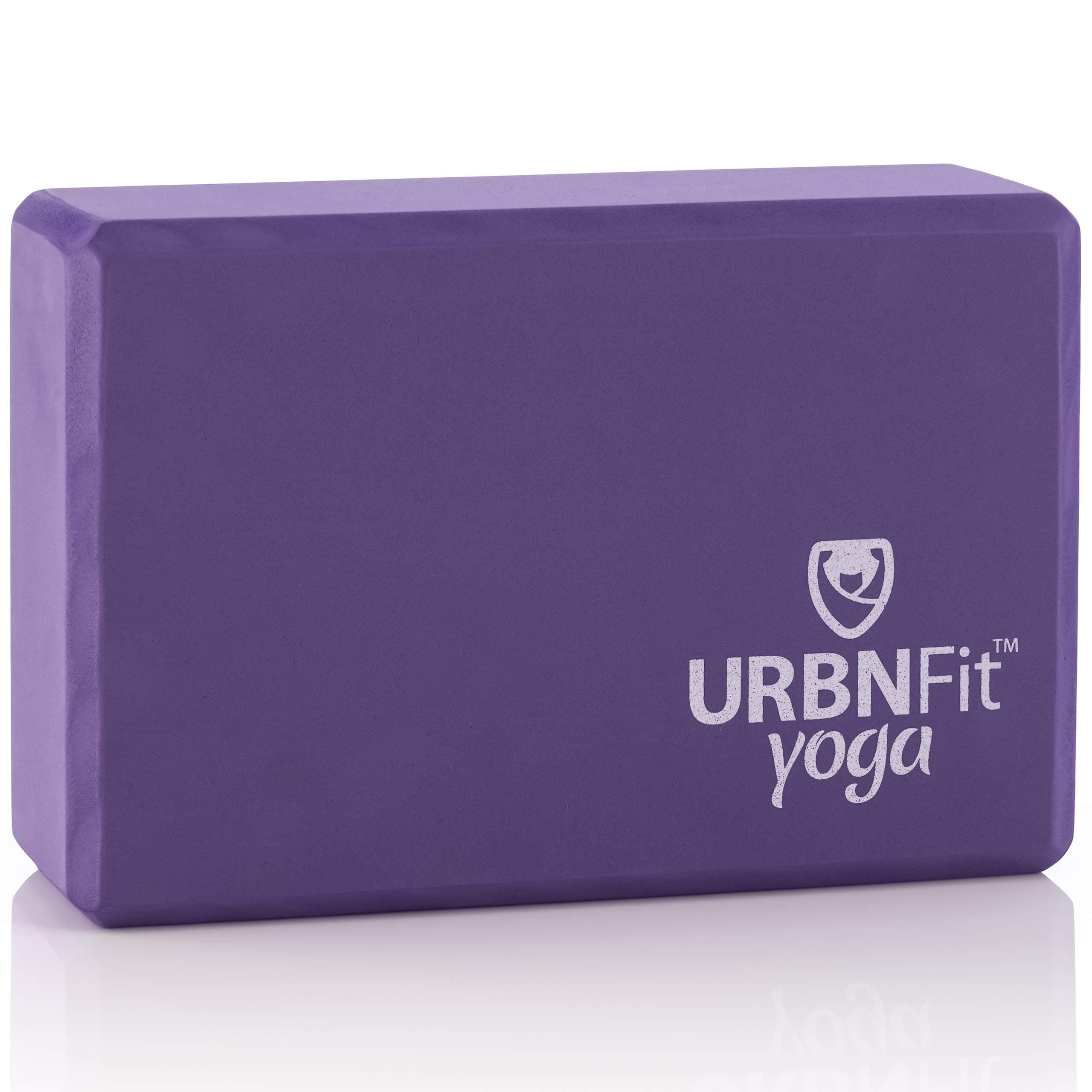 URBNFit Yoga Blocks 2 Pack - Sturdy Foam Yoga Block Set with Strap for Exercise, Pilates Workout, Stretching, Meditation, Stability - High Density Non Slip Brick, Fitness Accessories