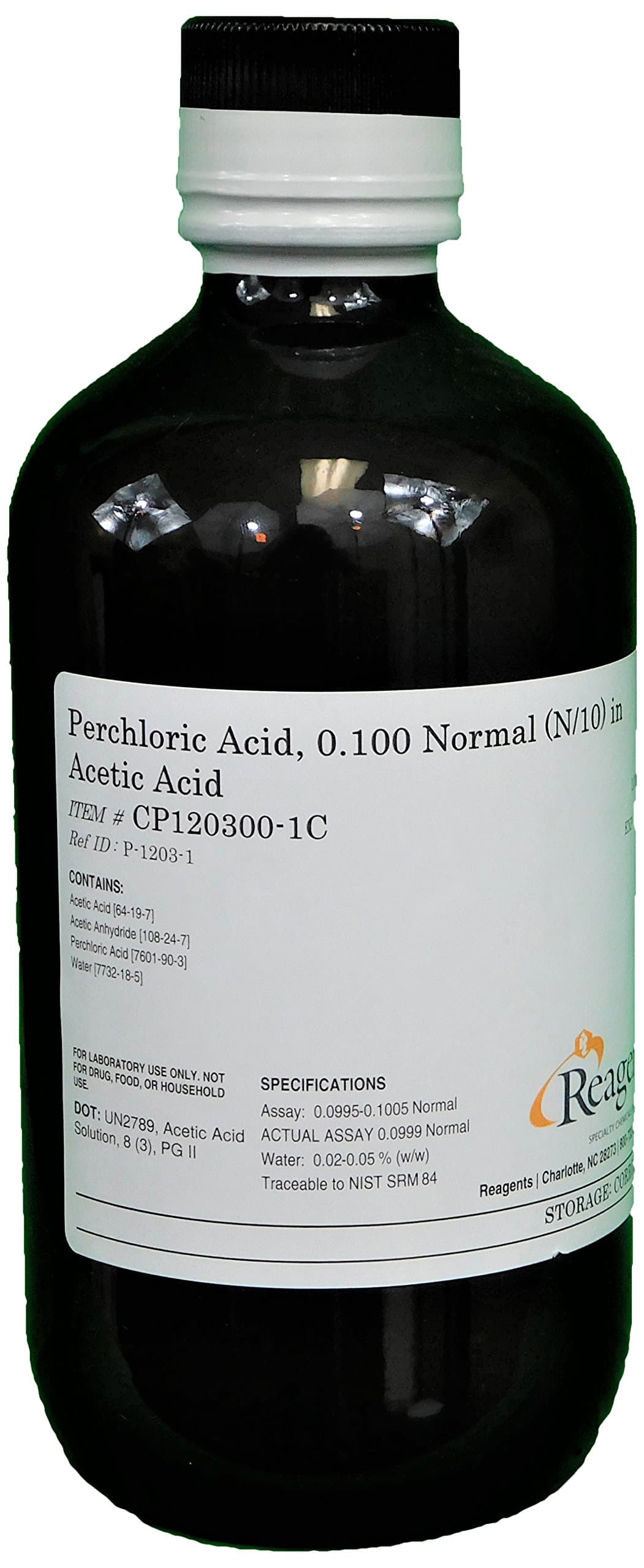 Reagents CP120300-1C Perchloric Acid, 0.10N Standardized, Grade, 1 L