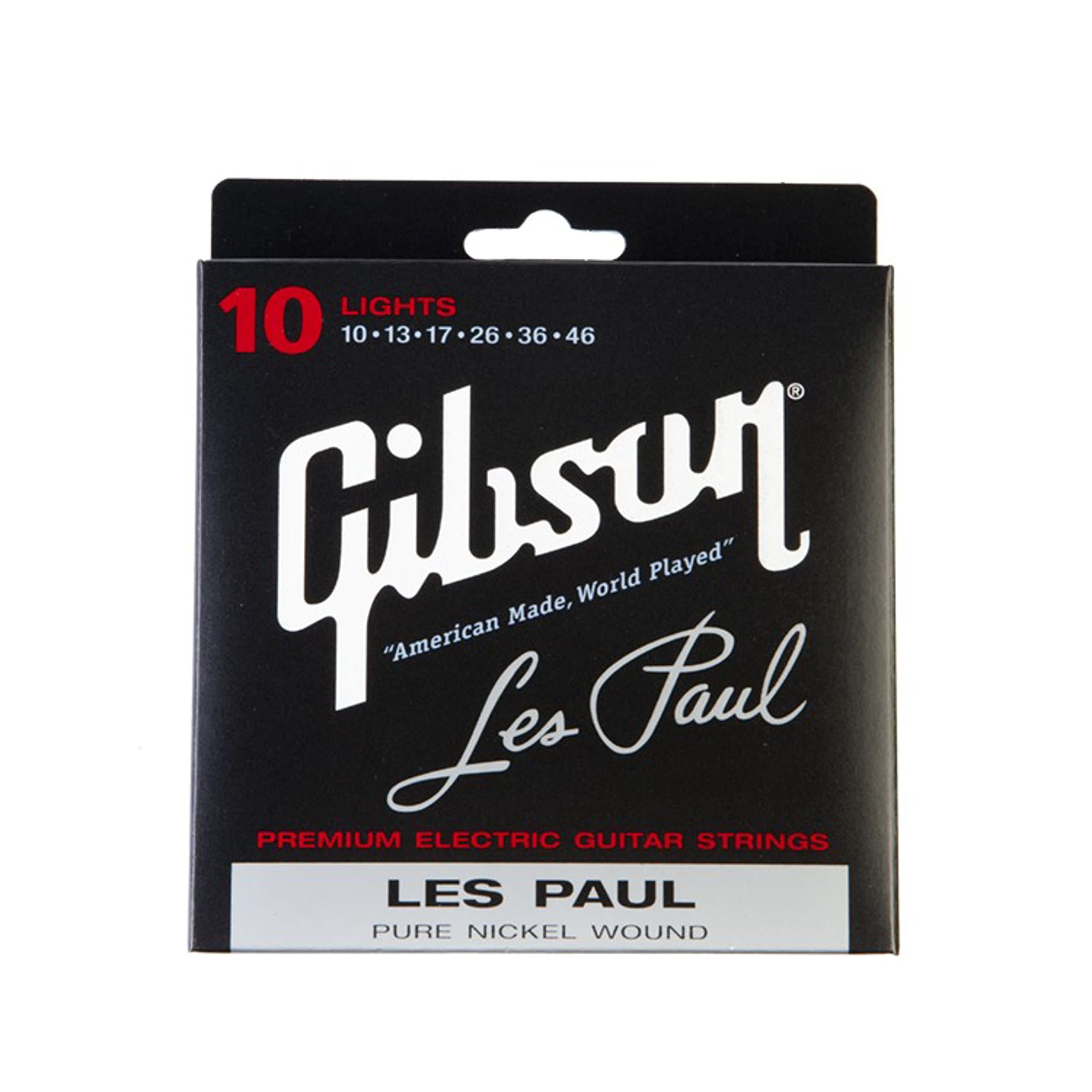 Gibson Les Paul Premium Electric Guitar Strings, Light Gauge 10-46