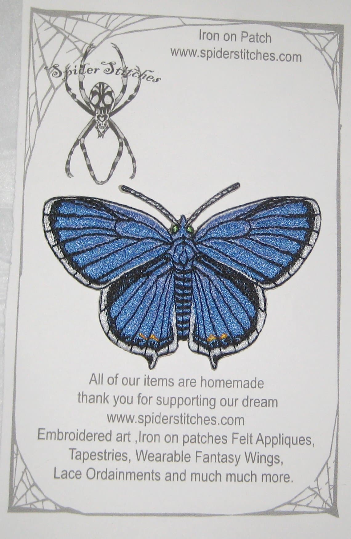 Eastern Tailed Blue Butterfly Cupido comyntas Iron on or sew on Patch