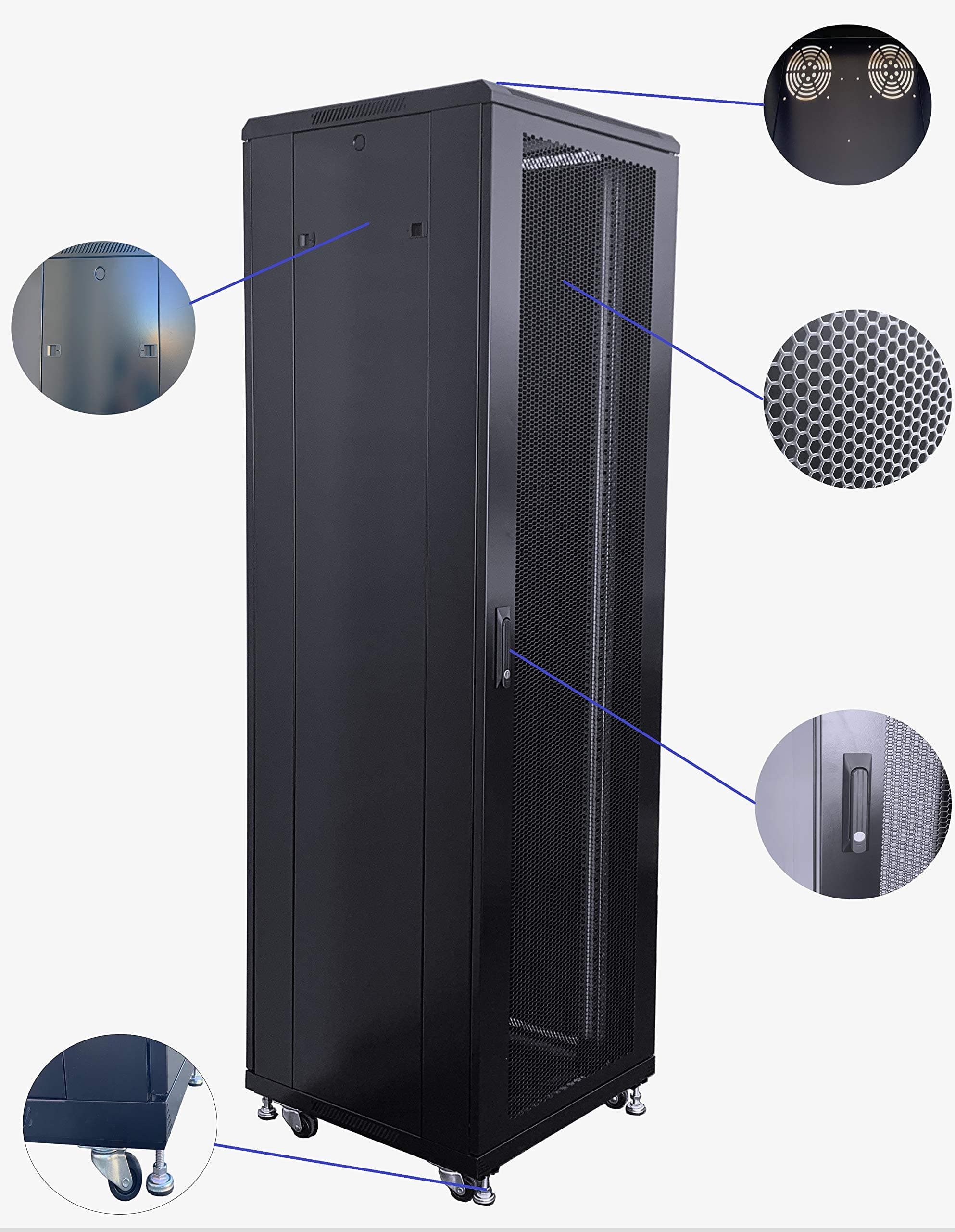RAISING ELECTRONICS 42U Rack Mount Internet/Network Data Server Cabinet Enlosure 600MM (23.6inch) Deep