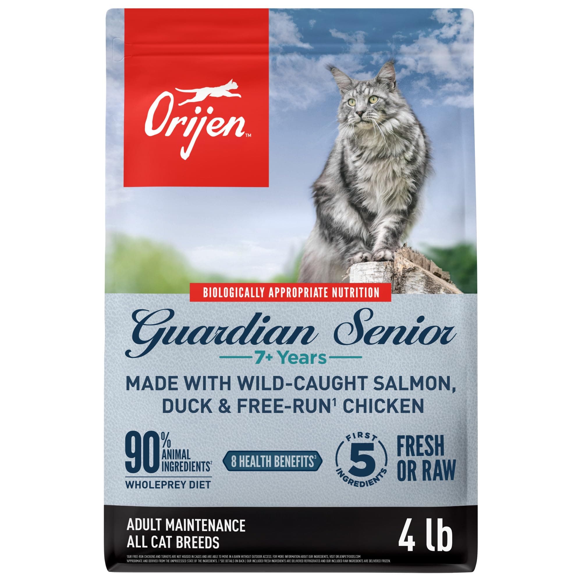 ORIJEN Guardian Senior Grain Free High Protein Premium Dry Cat Food 4lb Bag