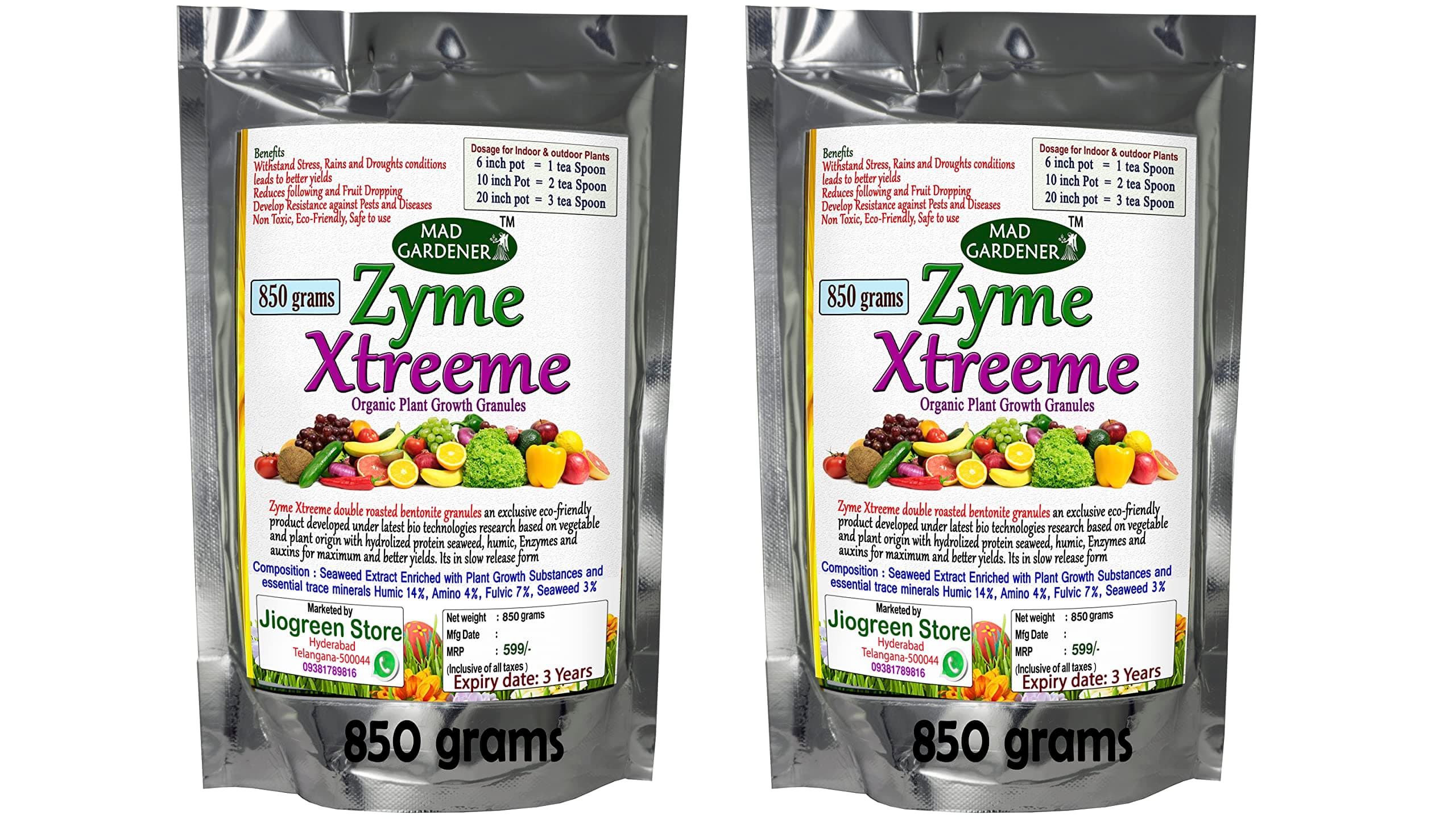 Jio Green garden Store Zyme Xtreeme (850 + 850 Grams) Plant Growth granules with numerous nutrients in Available Form, Unique Formula to give You The Optimum Output