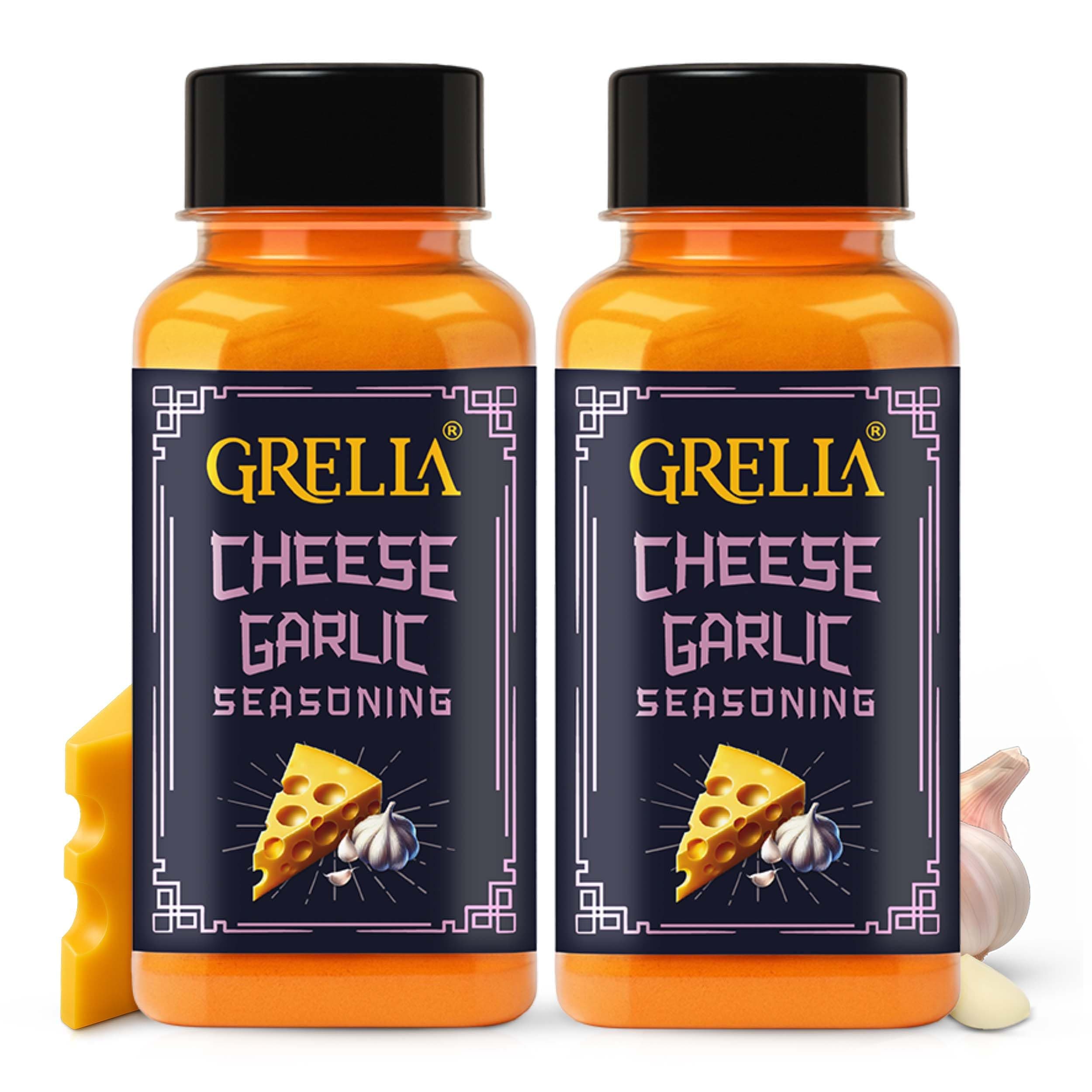 Cheese Garlic Seasoning Powder|125 Gms X 2|For Popcorn,Nachos,Pasta,Fries,Dips&Other Snacks By-Season It Up,Theater Cheese Popcorn Powder|Garlic Cheddar Cheese Powder (Pack Of 2)