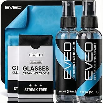 EVEO Glass and Surface Cleaner Liquid Spray All-Purpose Glass Cleaner for Car, Kitchen and Home Surfaces | Multi Surface Cleaner (4 Piece Set)