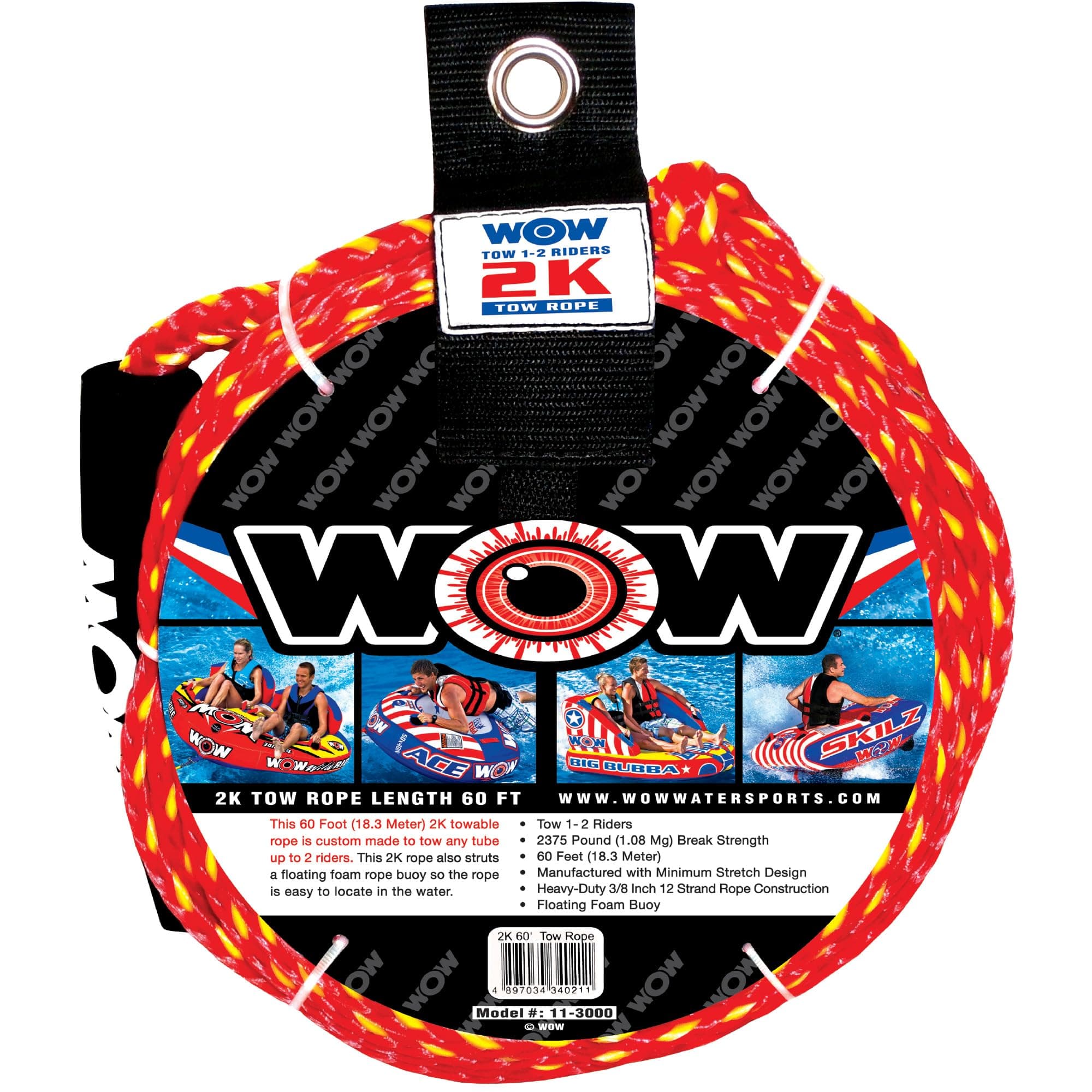 WOW World of Watersports, Tow Ropes, Floating Foam Buoys, Minimum Stretch