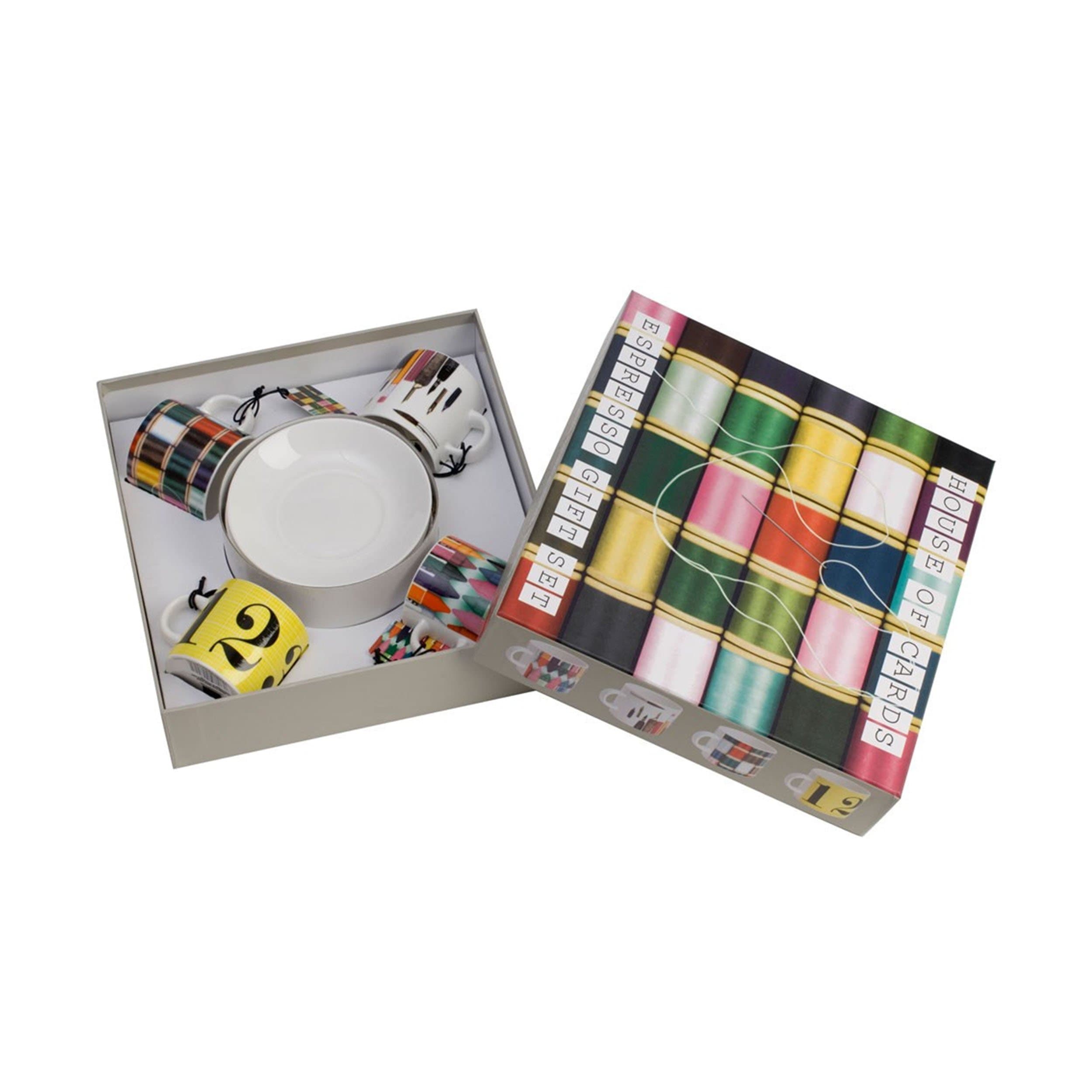 Eames Office Gift Bone China Espresso Cups, Set of 4