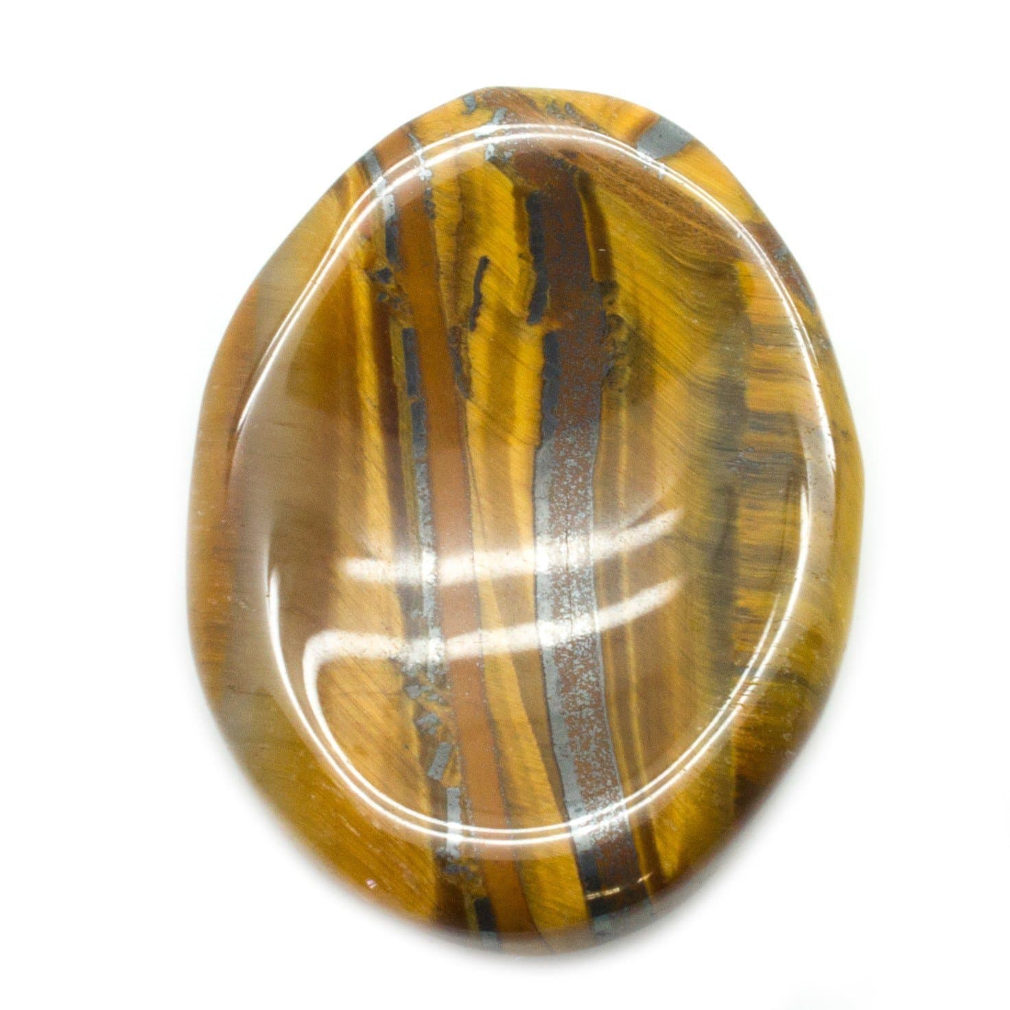 Gemstones Tiger's Eye Worry Stone with Pouch