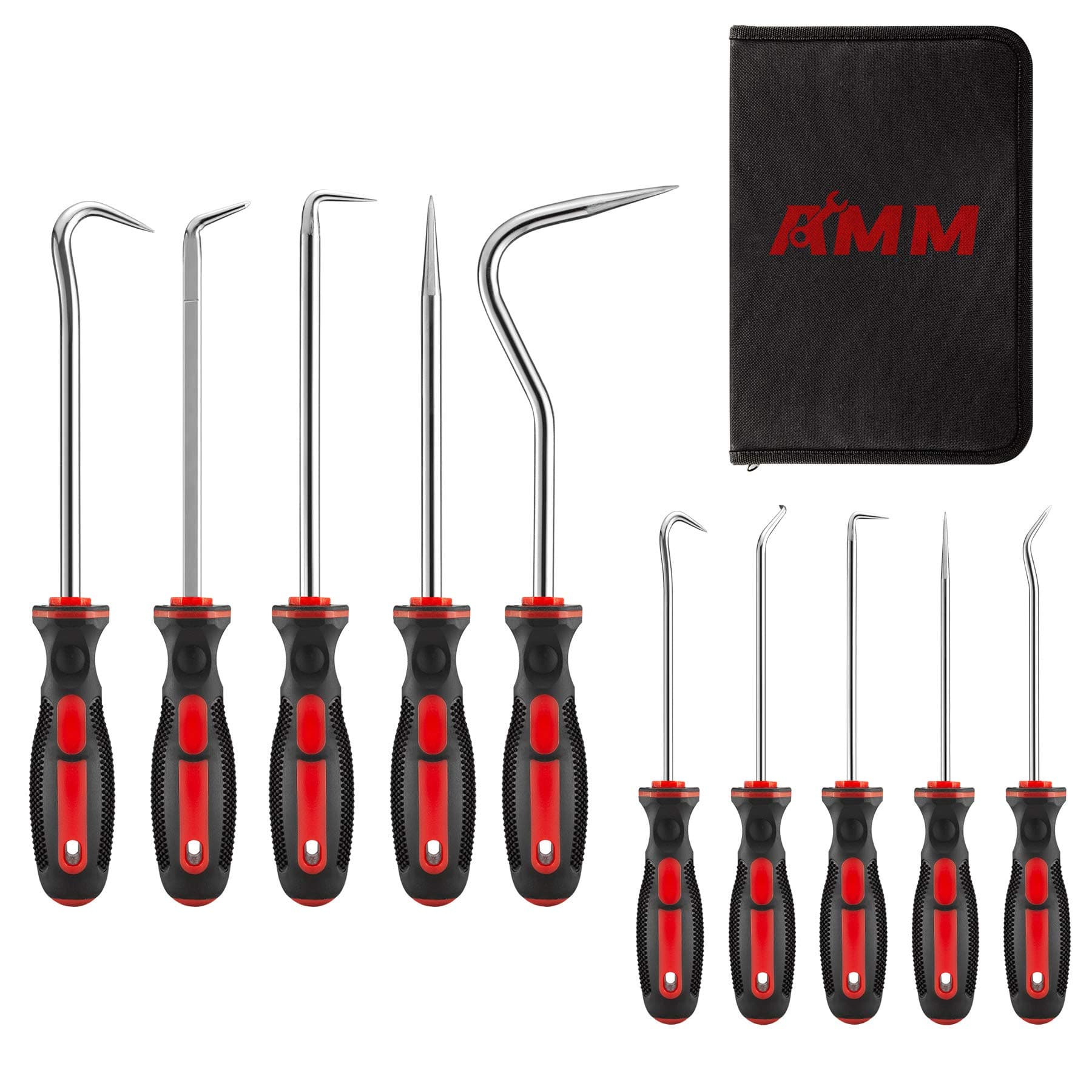 AMM 10 Piece Pick and Hook Set, Precision Automotive Pick Tool Set for Car Auto Oil Seal/O-Ring Seal Gasket Pick Mini Hooks Puller Remover Best for Automotive and Electronic Tools, Practical Tool