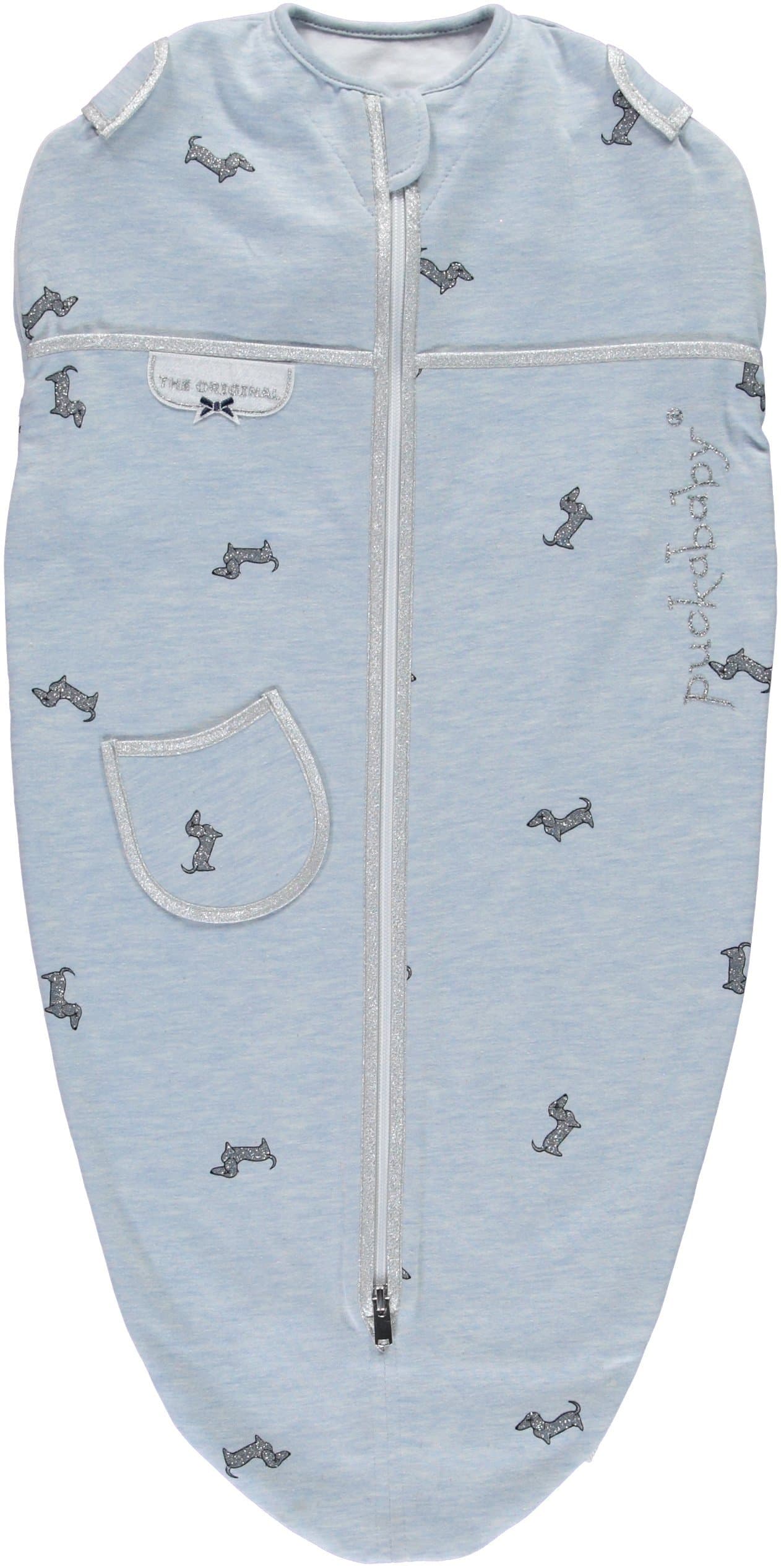 Puckababy® Mini - Baby Swaddle with Tummy Band - 3/6 M | Blue Pucky | Swaddle Blanket