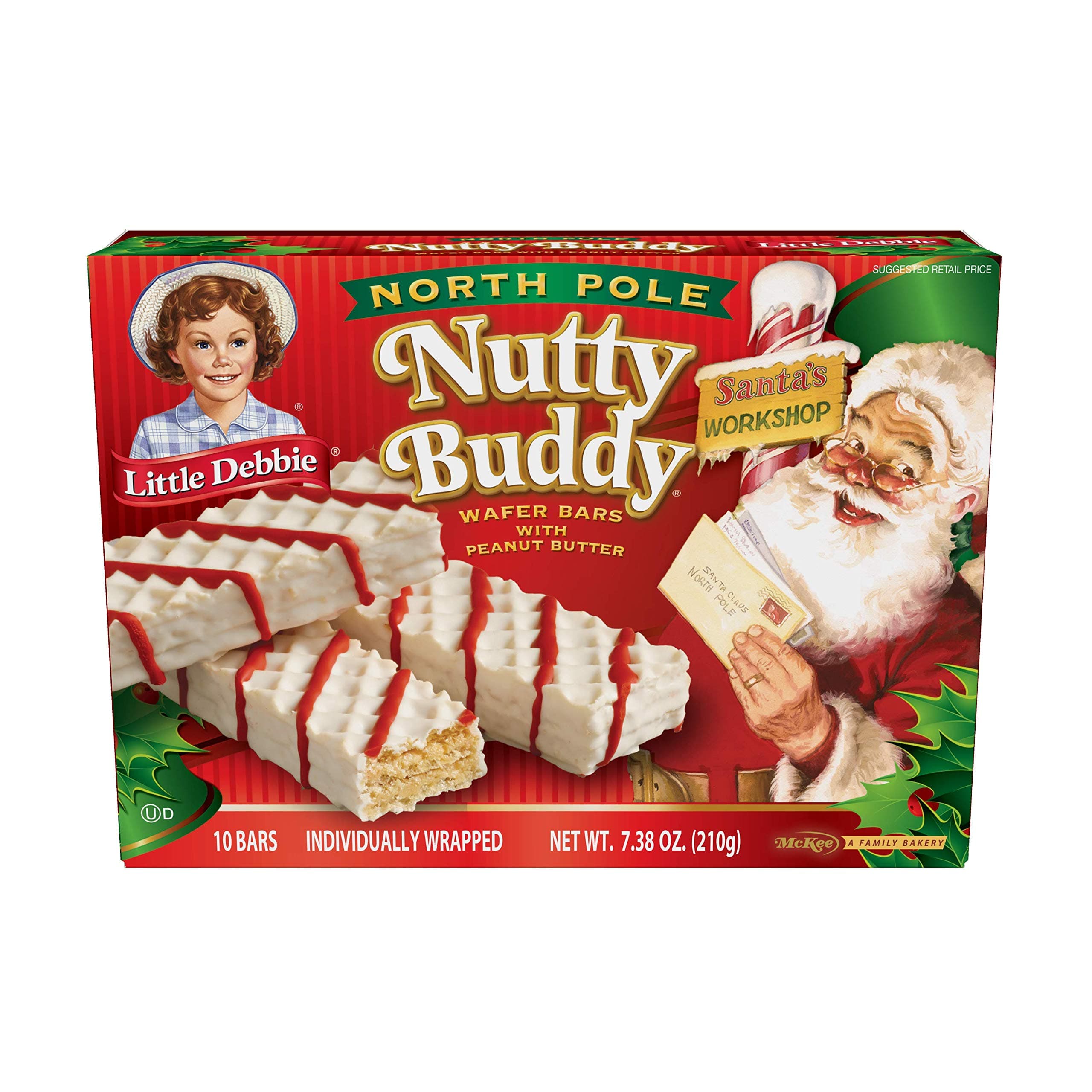 Little Debbie North Pole Nutty Buddy Wafer Bars, 7.38 Oz