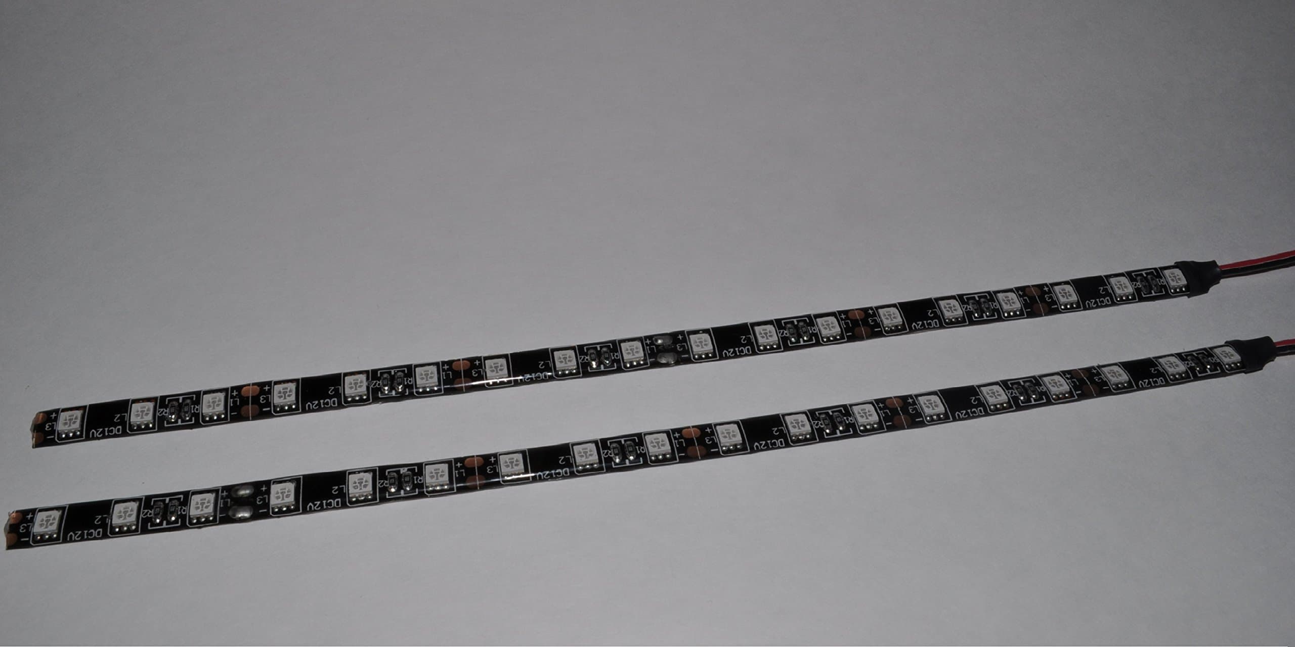 RadLites RED Flexible LED Strip, Super Bright 18 LED's Per Foot! 2 X 12 Flexible Waterproof Strip for Motorcycles, Super Wide 120 Deg View!