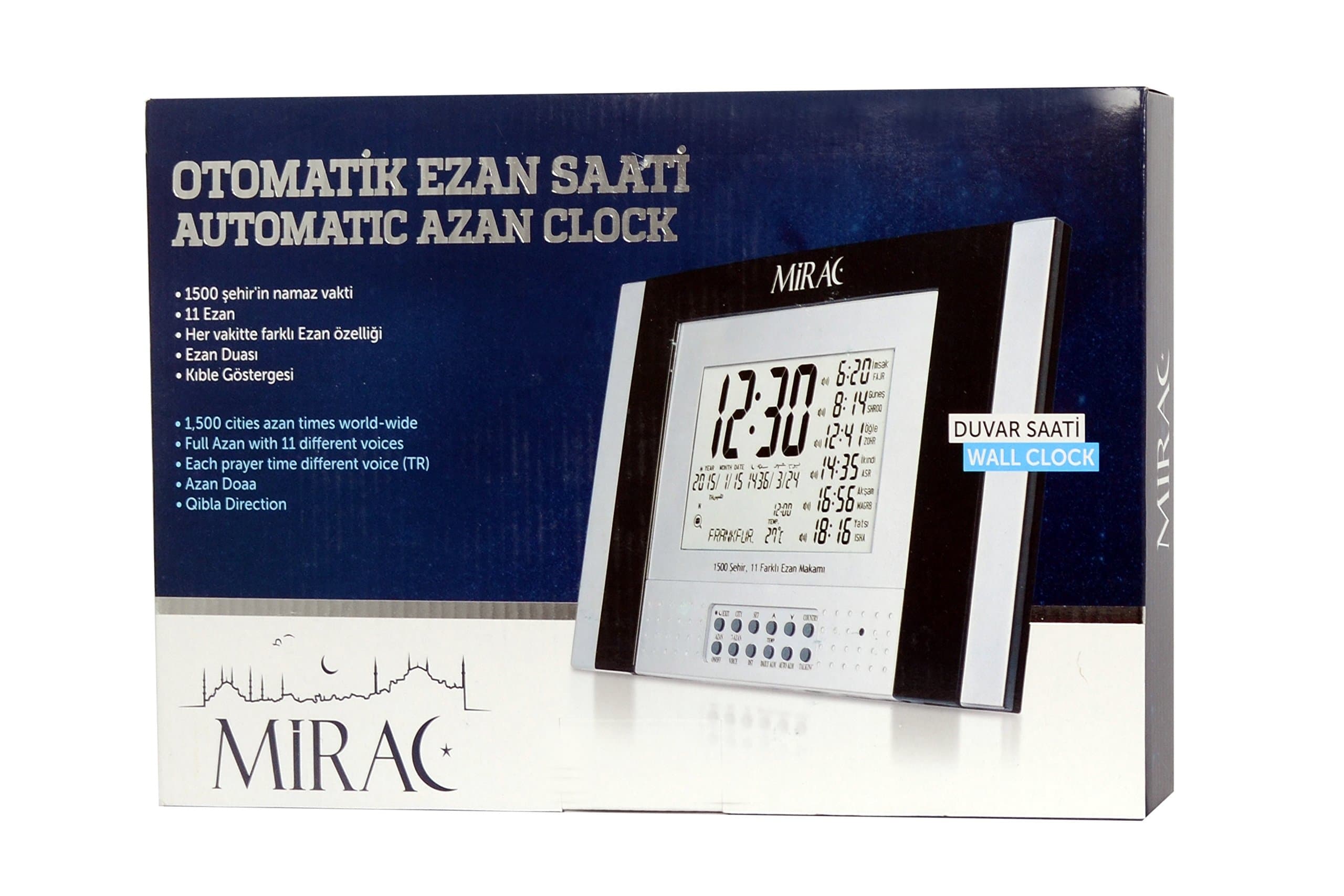 Wall Clock Mirac Automatic Azan Ezan Saati 2015