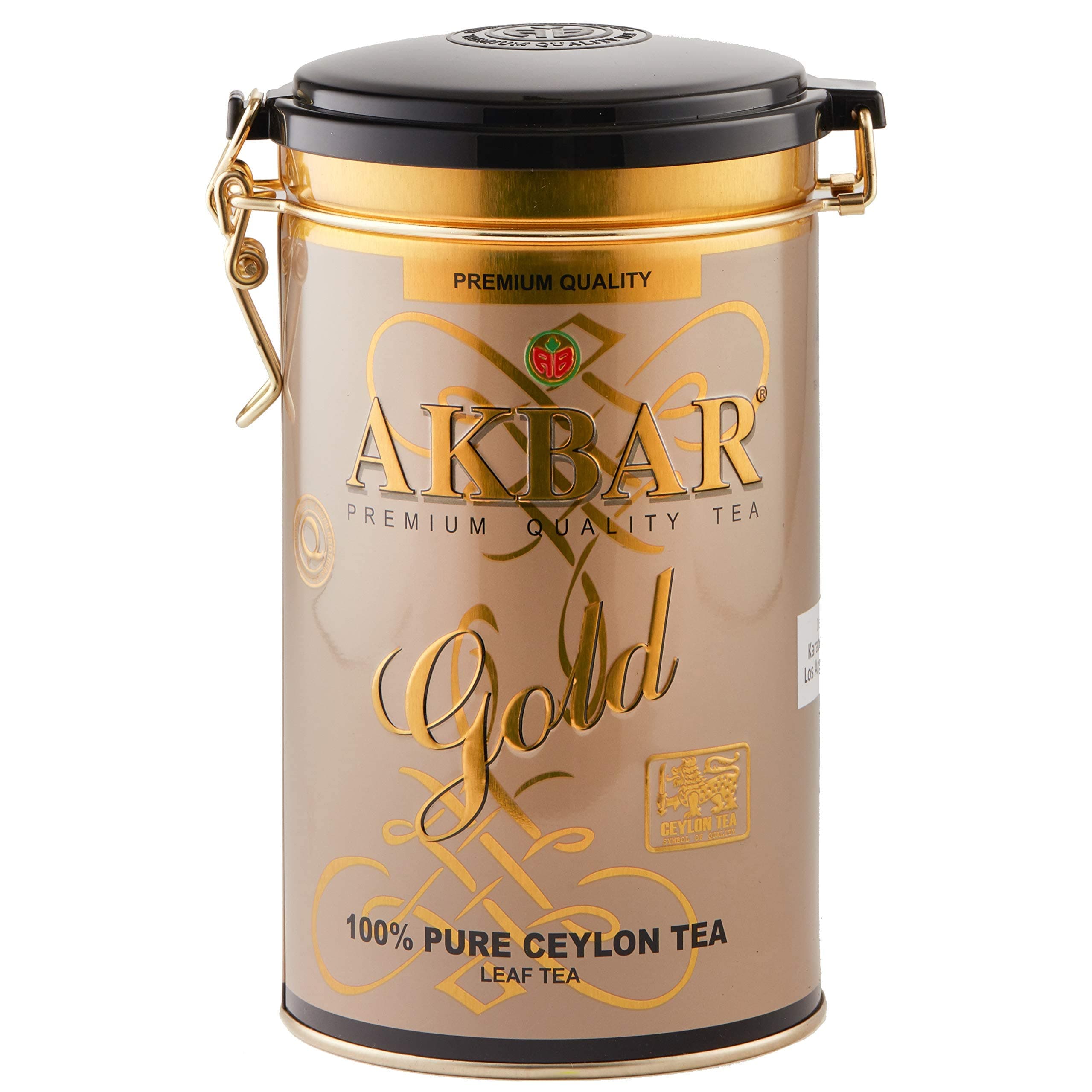 Premium Quality Gold 100% Pure Ceylon Leaf Tea from Sri Lanka in Metal Can Gift Pack (450 grams)