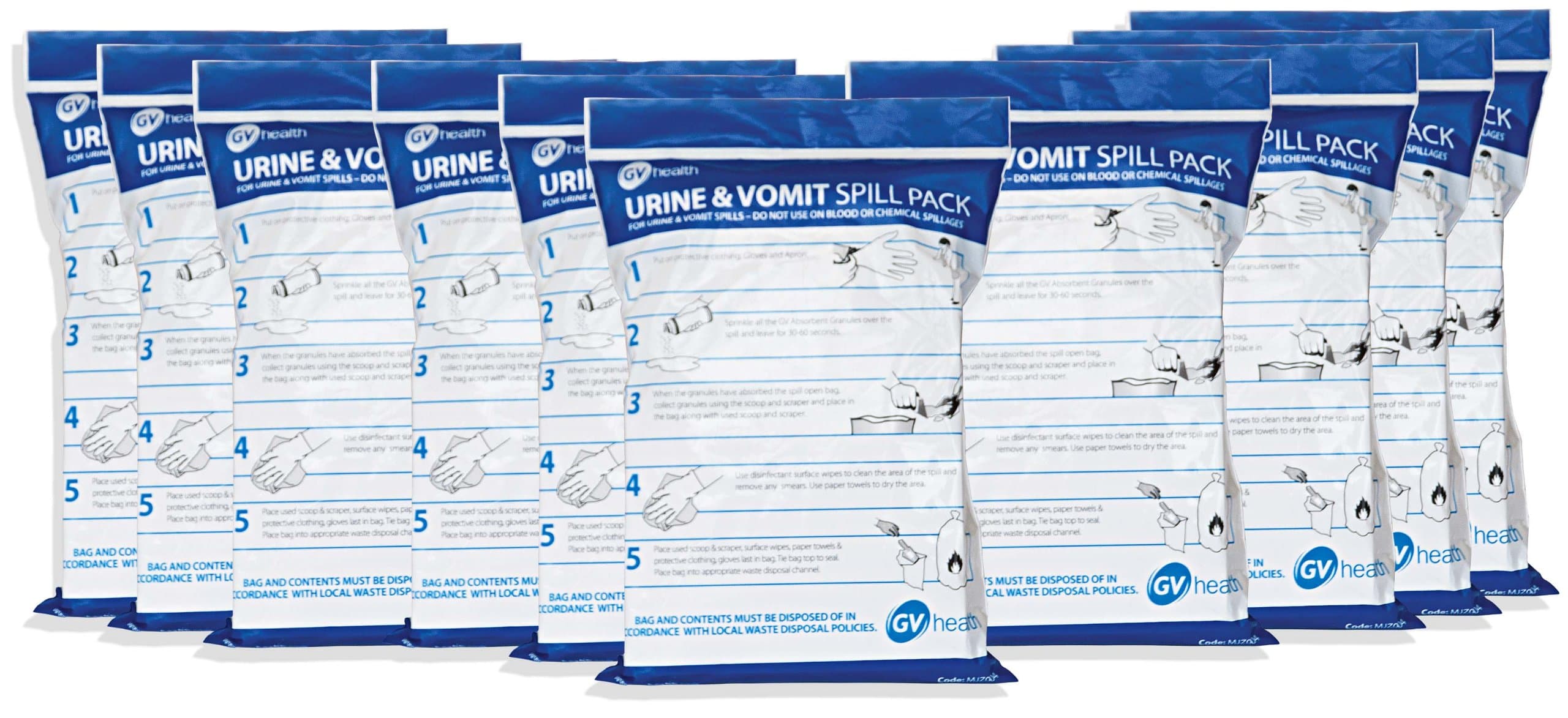 Vomit and Urine Spill Pack - Pack of 10
