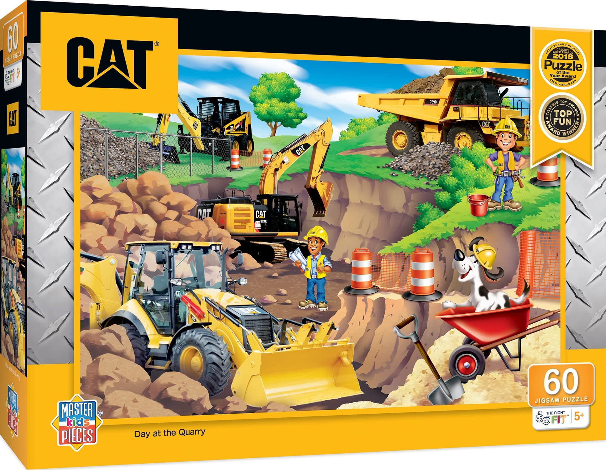 60 Piece Jigsaw Puzzle for Kids - CAT Day at The Quarry - 14"x19"