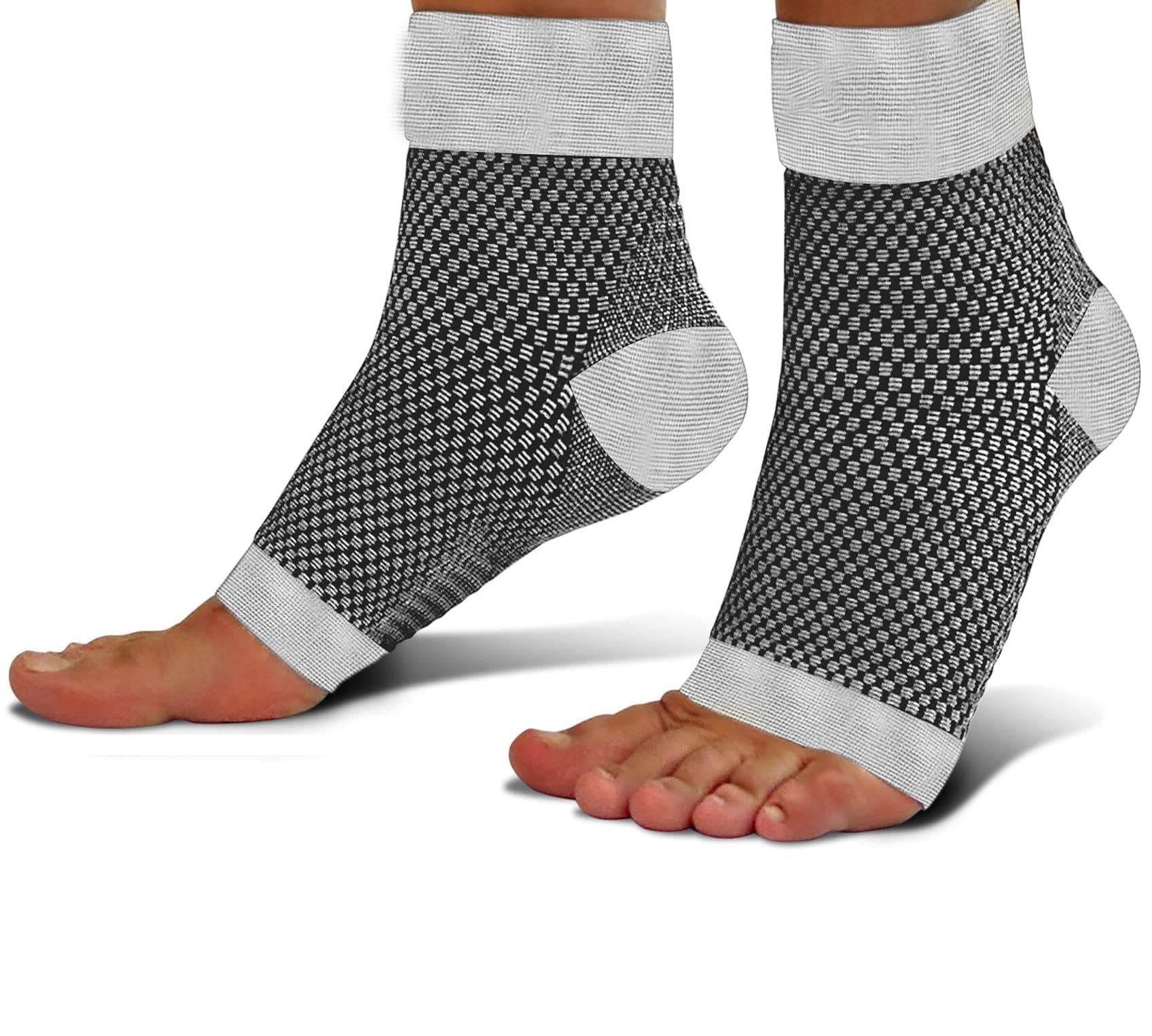 Plantar Fasciitis Compression Socks for Women & Men (1 Pair) - BEST Ankle Socks for Plantar Fasciitis Relief, Arch Support, and Foot/Heel Pain for Everyday Use (White, S/M)