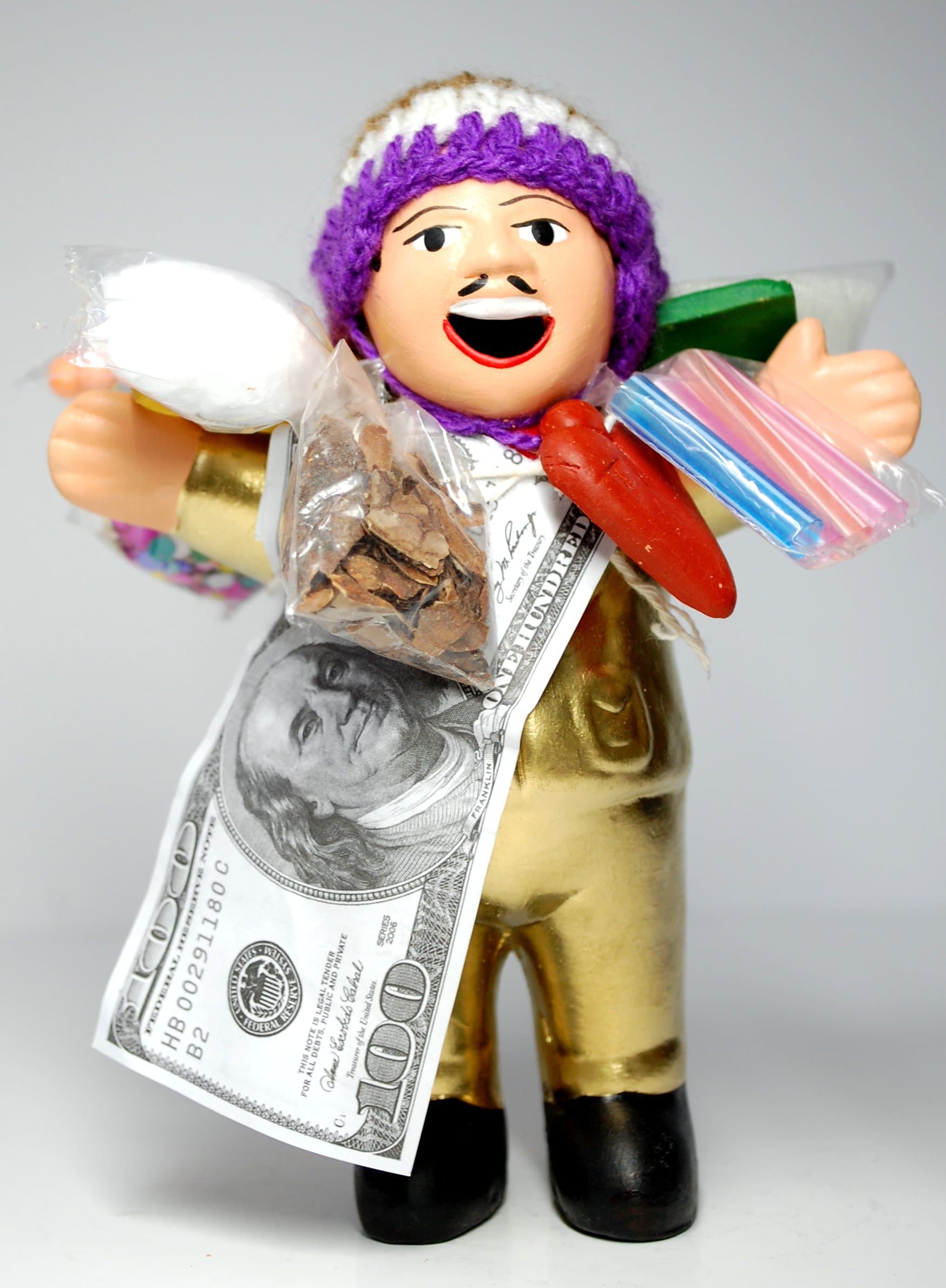 only EKEKO 15cm GOLD now! Real gift in Wairuro! Ekeko doll 15cm gold shiny gold - Shop Vivas Latin Shop original model fortune made in Peru (japan import)