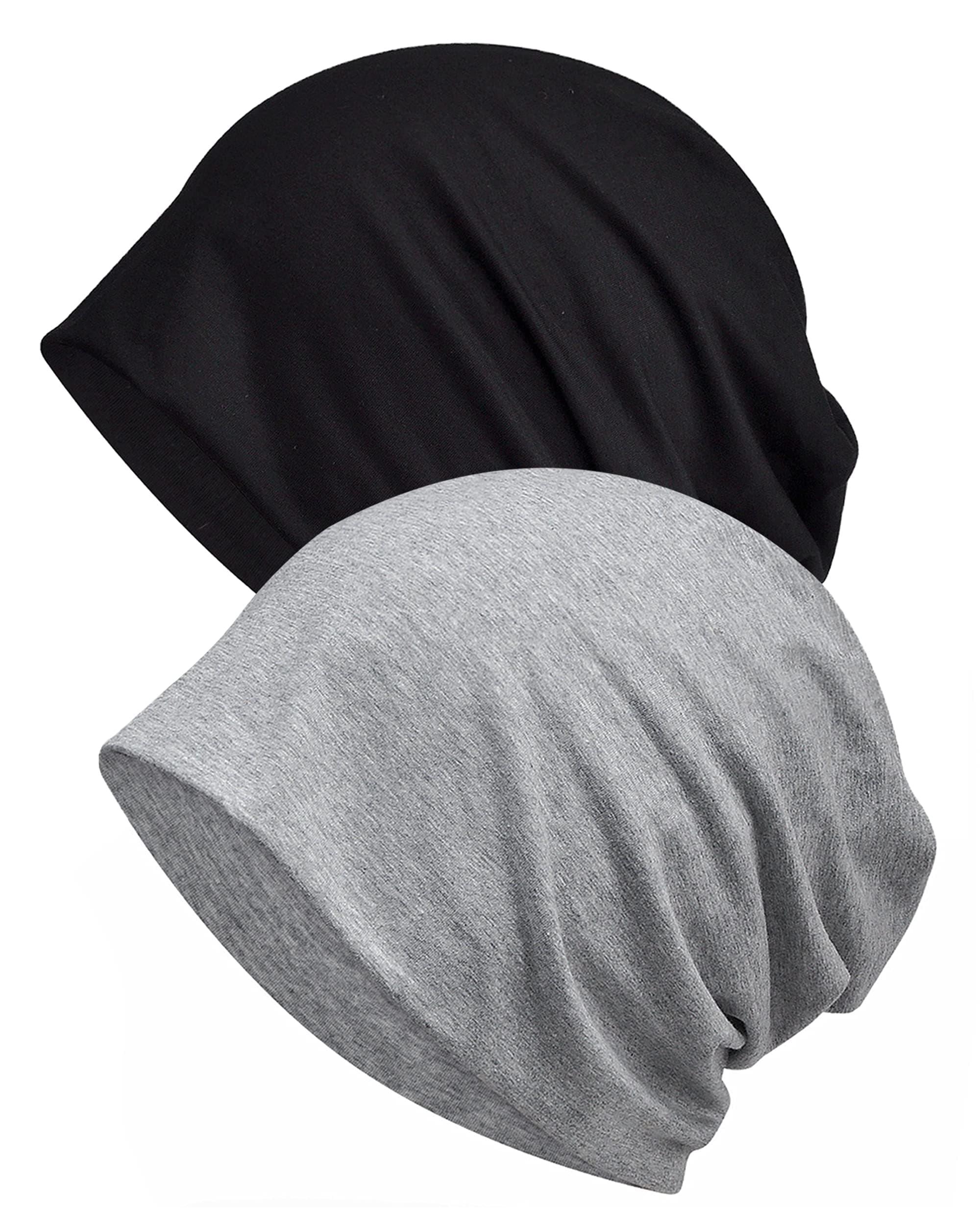 ELLEWIN Cotton Slouchy Beanie Hip-Hop Soft Lightweight Running Beanie Adult Dwarf Hats Chemo Cap for Men Women