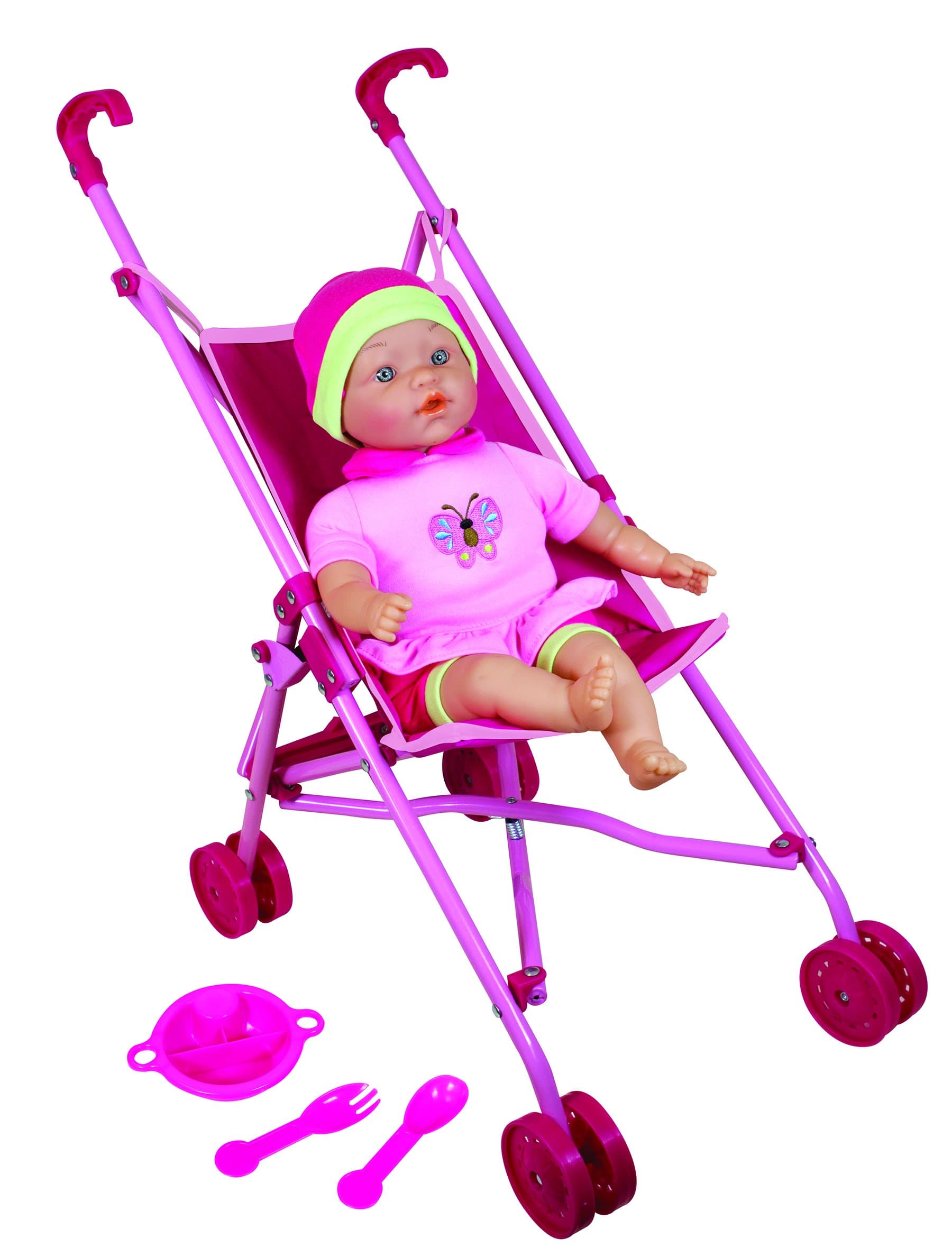 Lissi Doll Umbrella Stroller Set with 16" Doll Role Play Toy