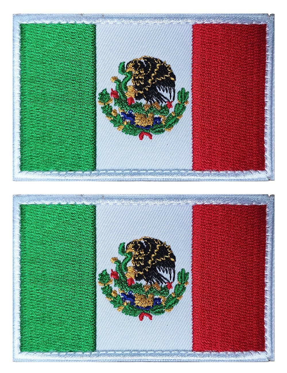 2 PCS AliPlus Mexico Flag Patch Embroidered Tactical Military Morale Patch Hook and Loop