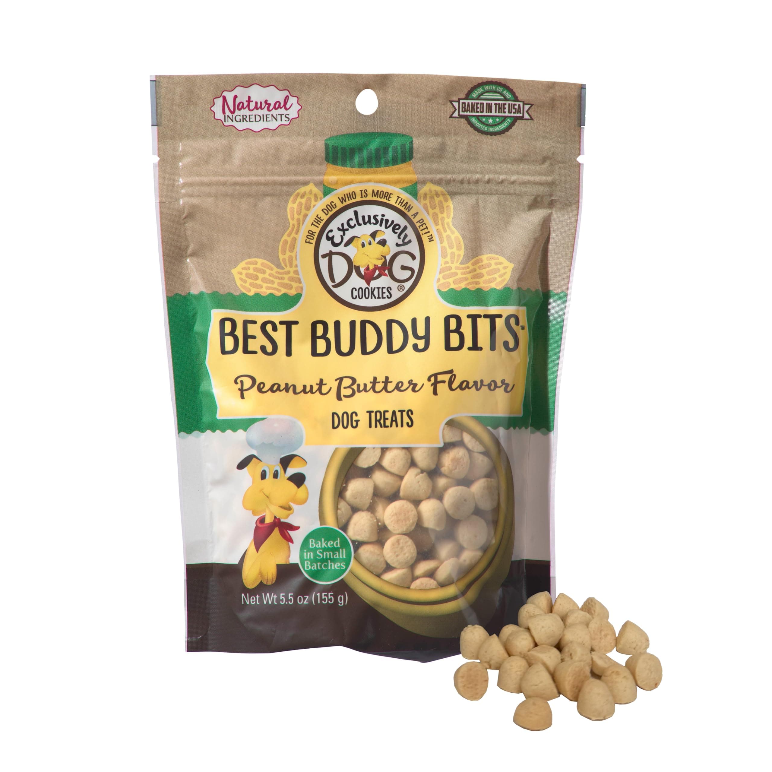 Best Buddy Bits Training Treats for Dogs and Puppies - All Natural, Baked in The USA, Ideal for Training & Agility, No Animal Byproducts - Peanut Butter Flavor, 5.5oz Resealable Bag