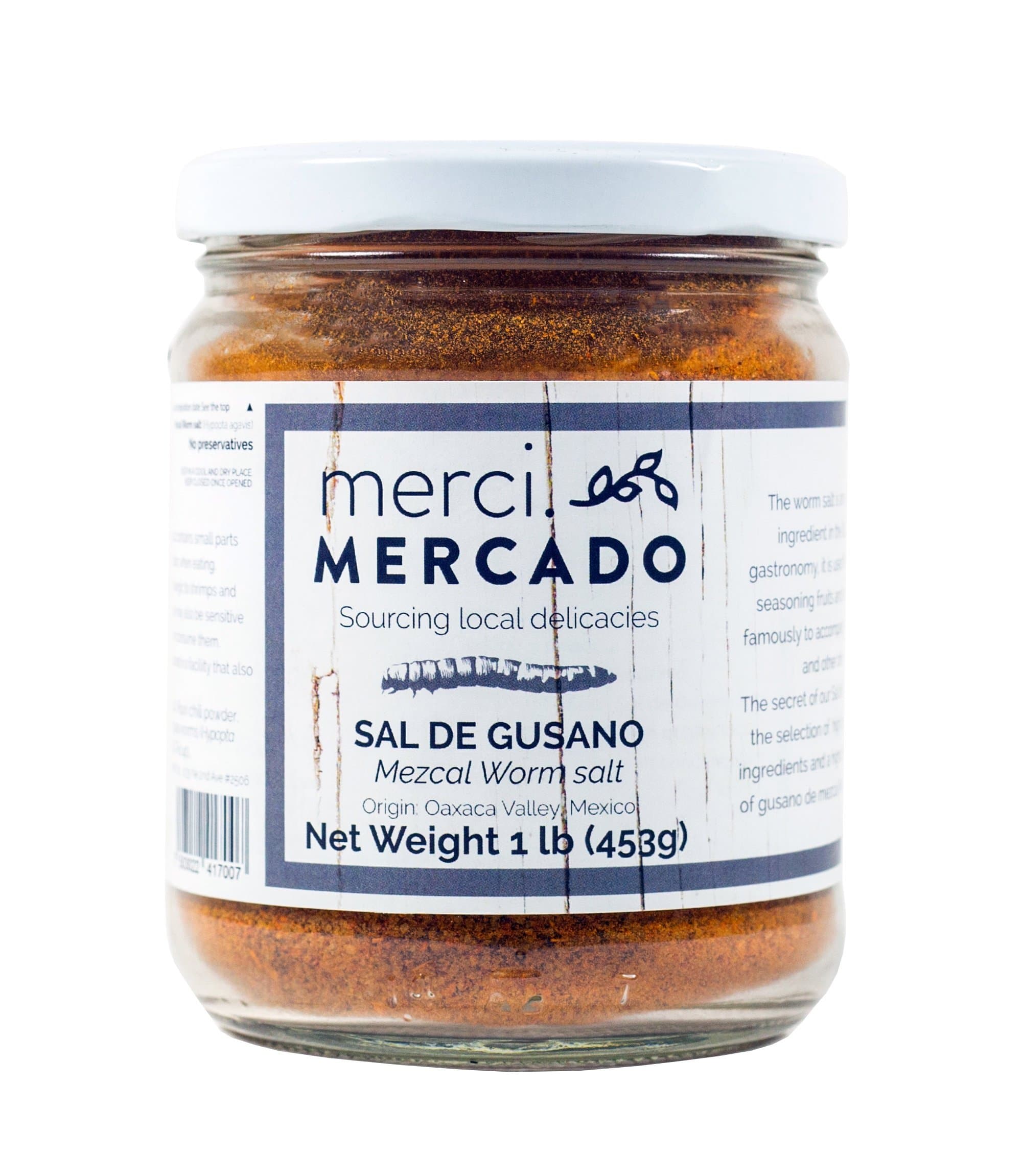 Merci Mercado Sal de gusano - Gourmet edible worm salt from Oaxaca Mexico (1 lb)