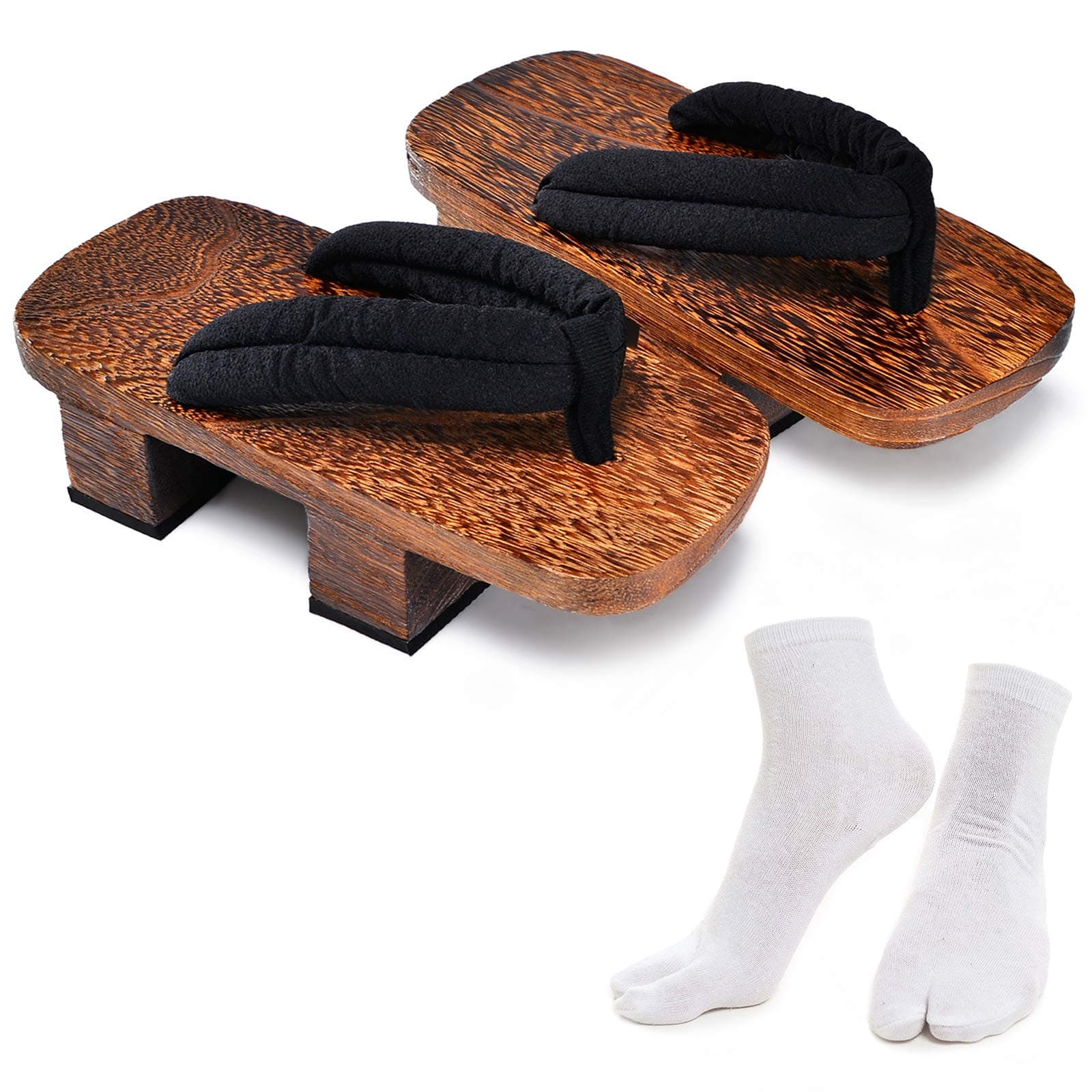 Japanese Wooden Clogs with Tabi Socks For Men Women