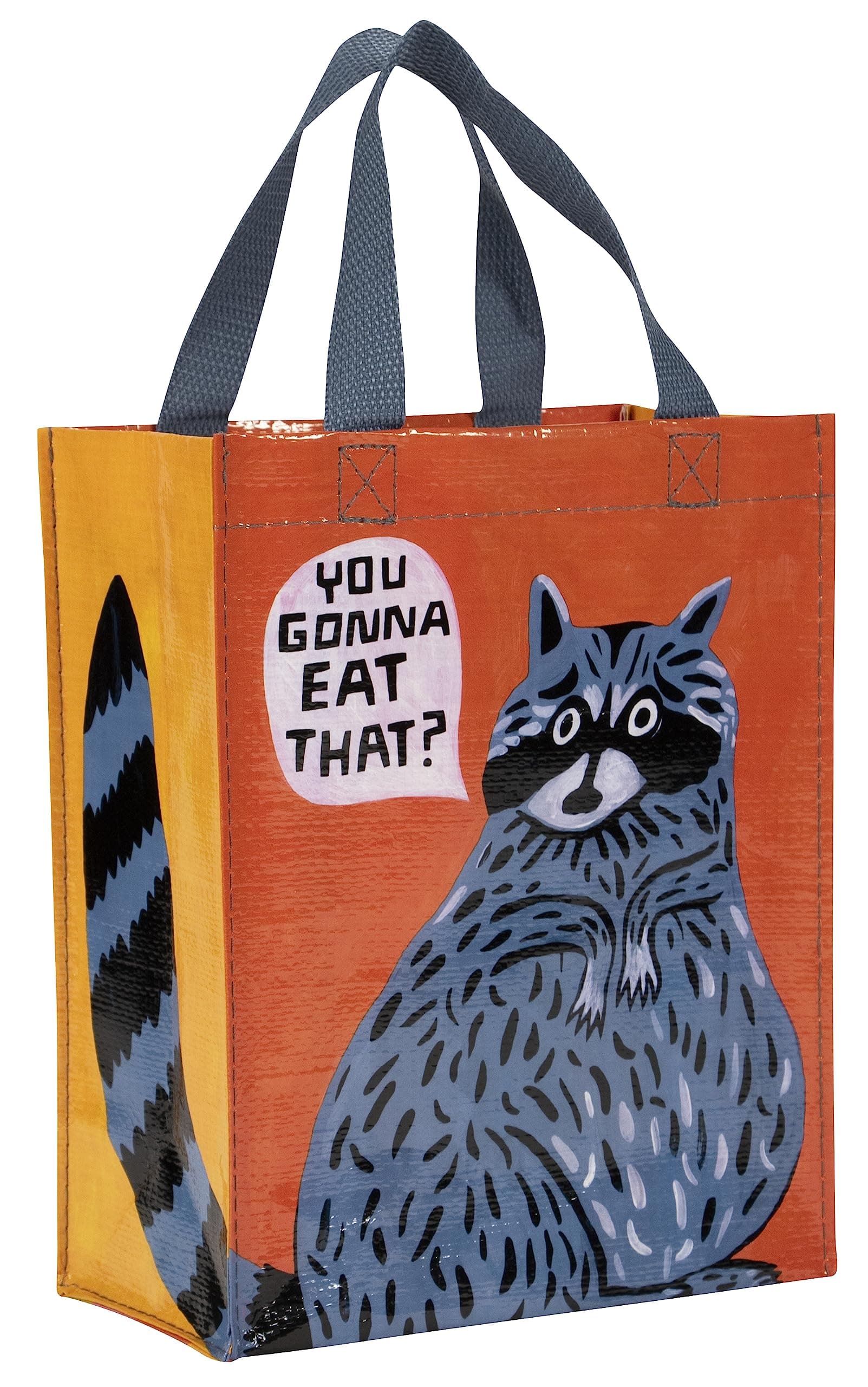 Blue Q Handy Totes, Reusable Lunch Sack or Gift Bag, Sturdy and Easy to Clean, 10" h x 8.5" w x 4.5" d, You Gonna Eat That, One size