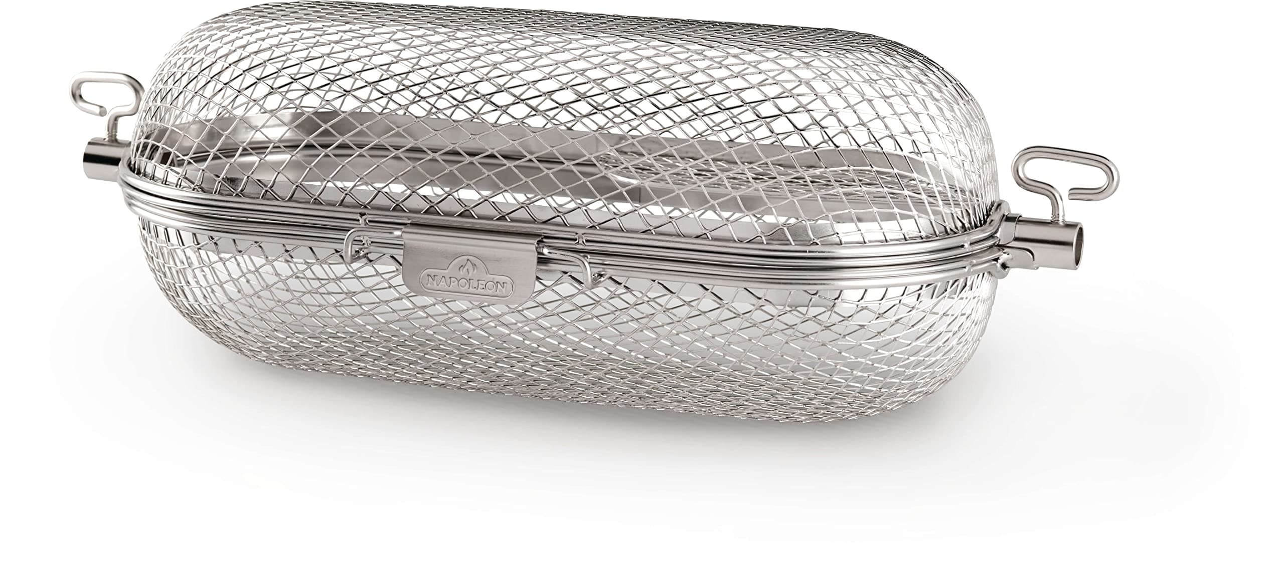 Rotisserie Grill Basket - Stainless Steel, Fits Standard Spit Rods, Best For Wings, Fries And Roasted Veggies