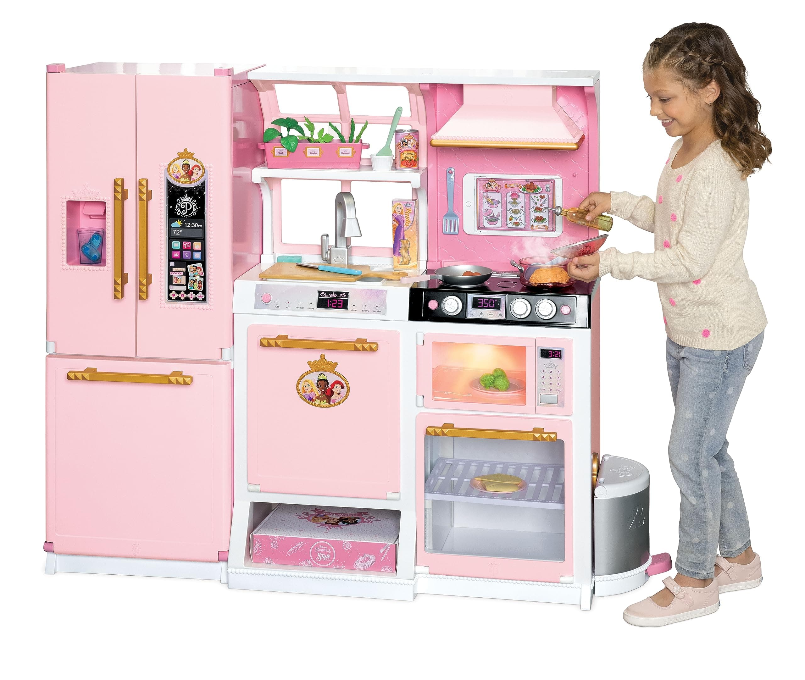 Style Collection Fresh Prep Gourmet Kitchen, Interactive Pretend Play Kitchen for Girls & Kids with Realistic Steam, Complete Meal Kit & 35+ Accessories
