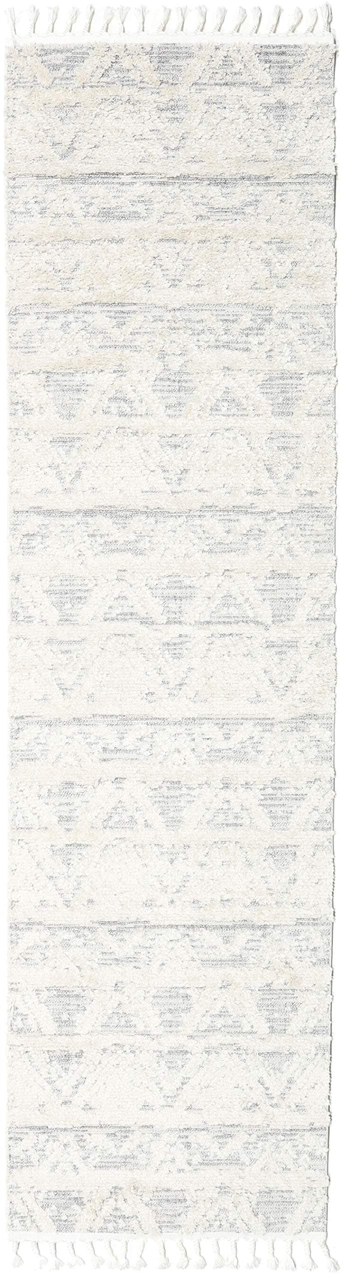RugVista, Majory, Rug, Short Pile, 78 x 400 cm, Runner, Oeko-Tex Standard 100, Polyester, Hallway, Bedroom, Kitchen, Living Room, White / Beige, Grey