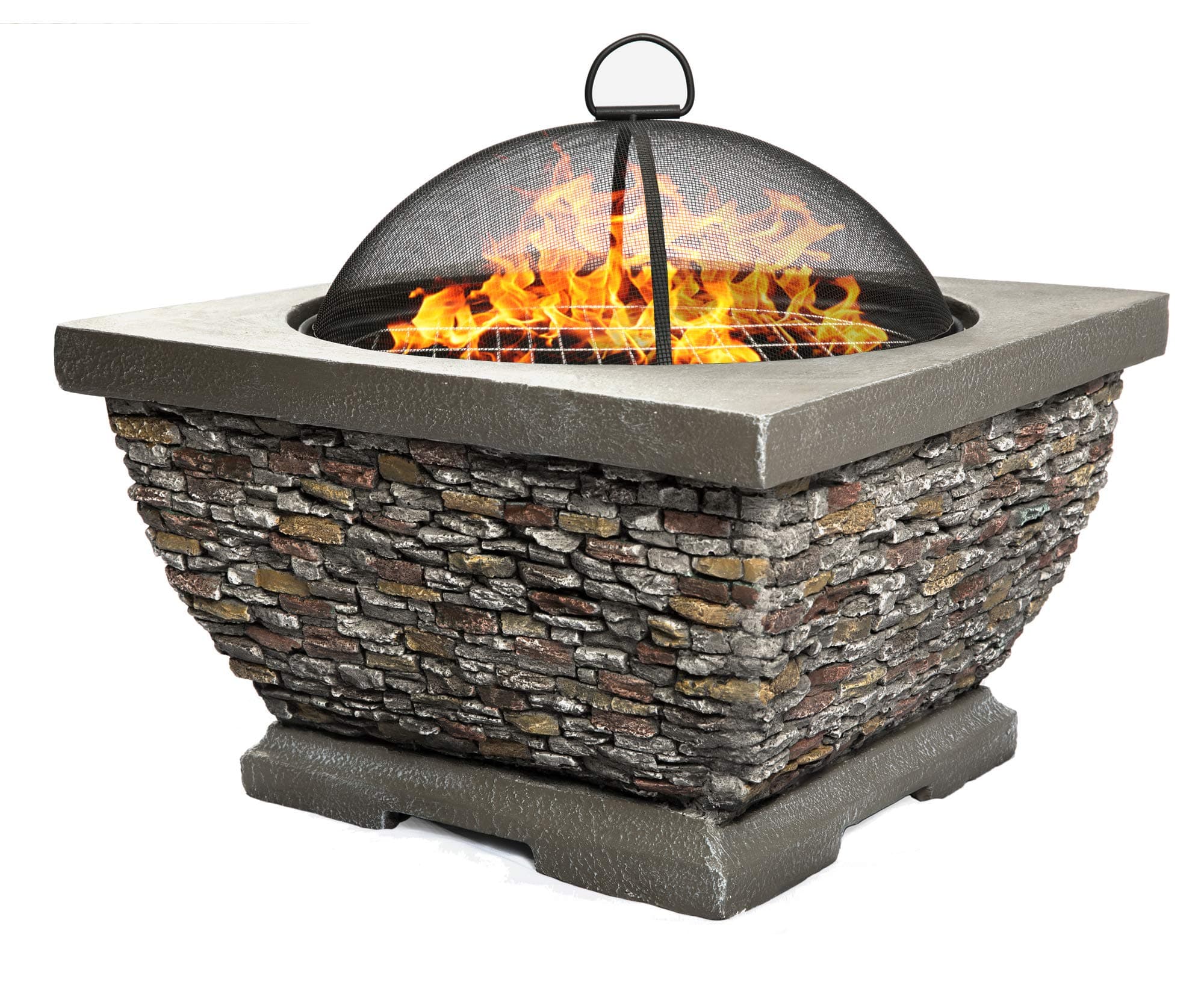 Homeology TONTERIA Prestigious Garden & Patio Heater Fire Pit Brazier and Barbecue with Eco-Stone Finish