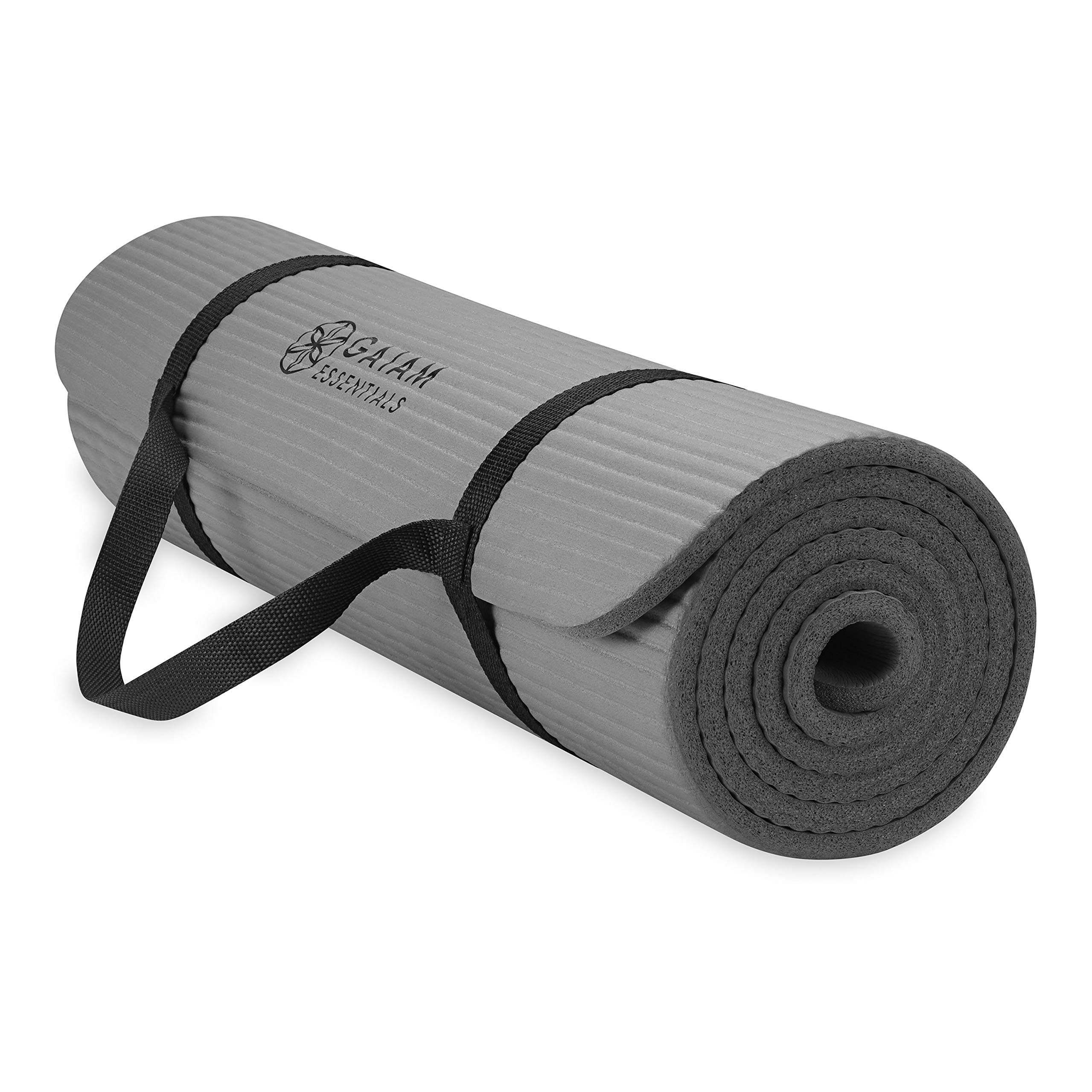 Yoga Mat, Pilates & Exercise Mat, Thick 2/5" (10mm) Workout Mat with Easy-Cinch Carrying Strap for Home & Gym Workouts
