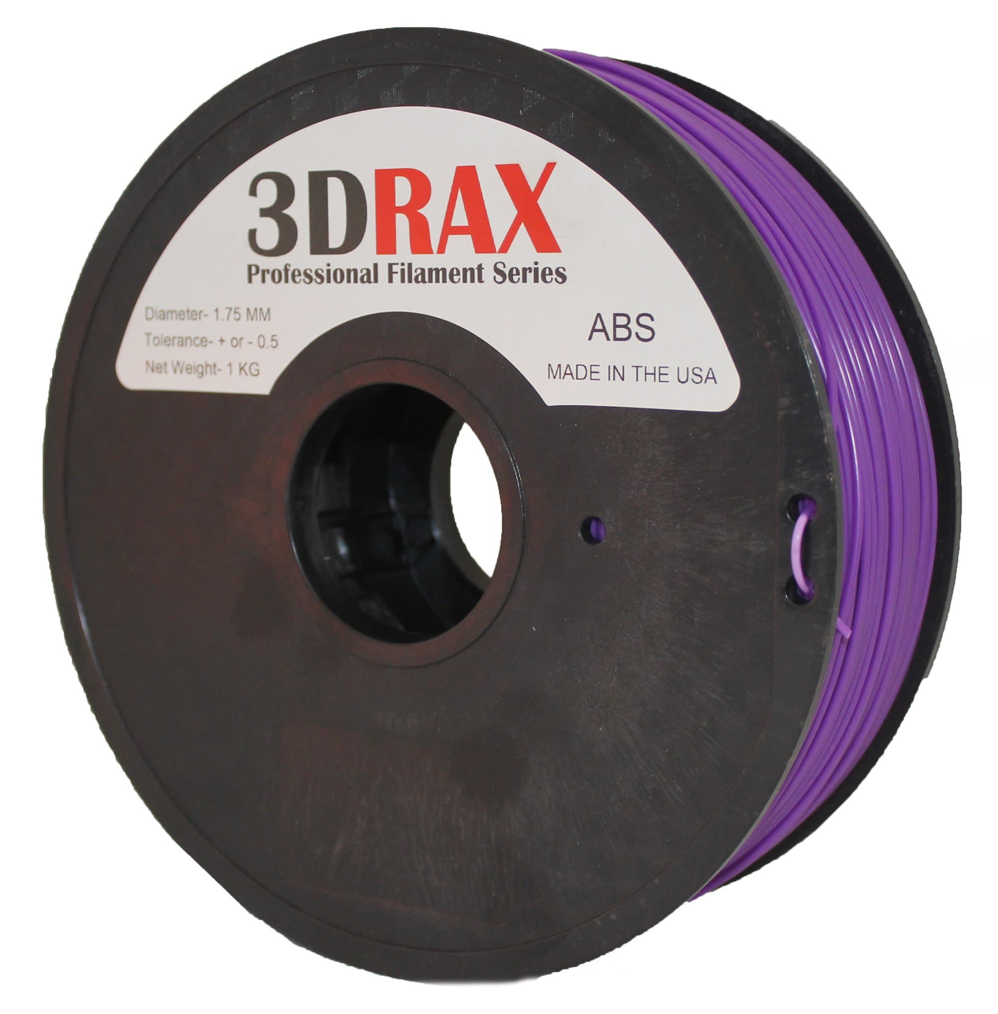 3DRAX 3D FILAMENT PURPLE ABS-1KG (2.2 LBS) - NEXT GEN FILAMENT PROFESSIONAL 1.75 +/- 0.05 mm Accuracy-Color- Purple