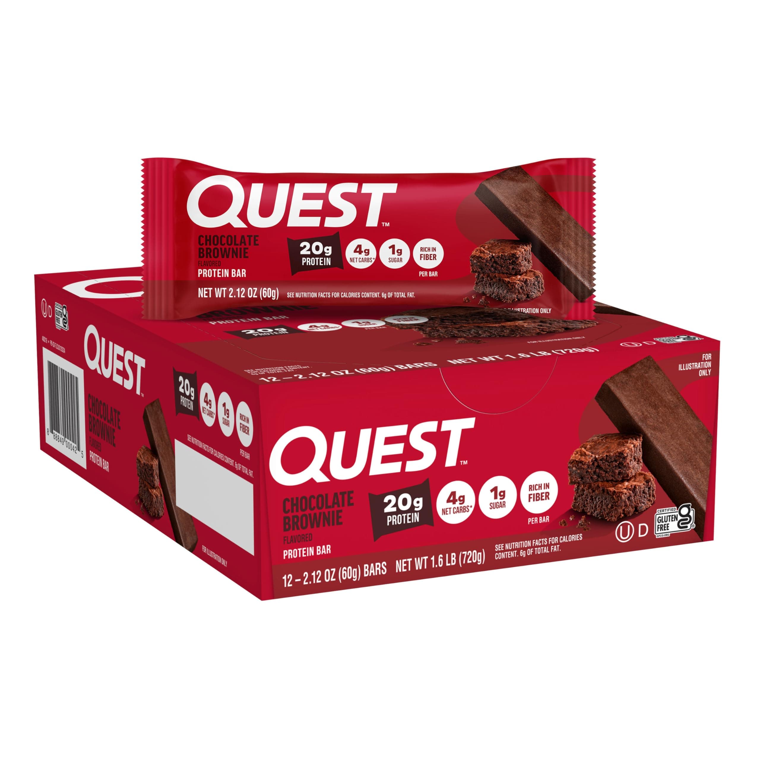 Nutrition Chocolate Brownie Protein Bars - Pack of 12 Protein Bars