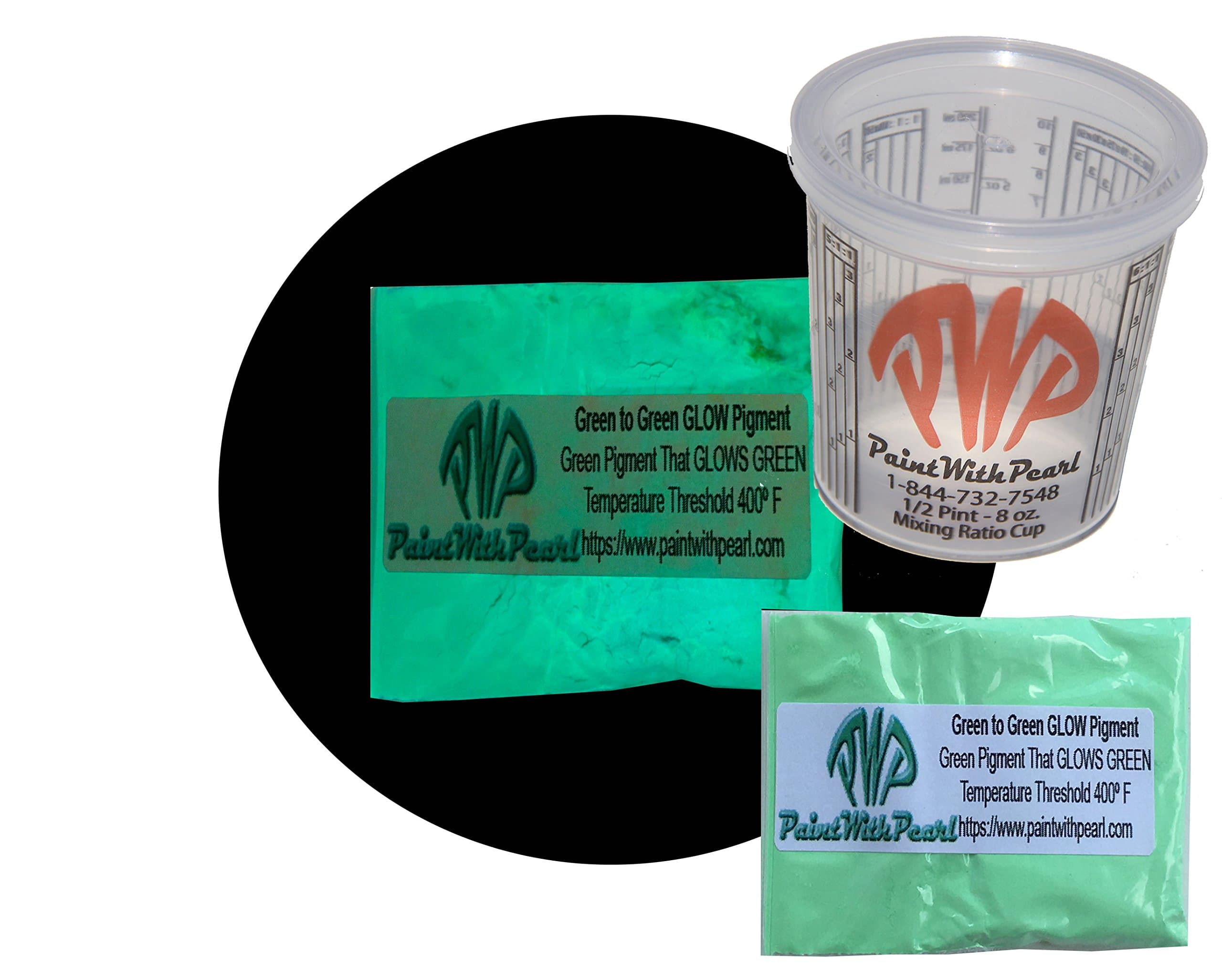 25g Automotive Grade Green Glow Paint Pigment. Green Glow in The Dark Pigment Powder for Paint, Powder Coatings, Glues.