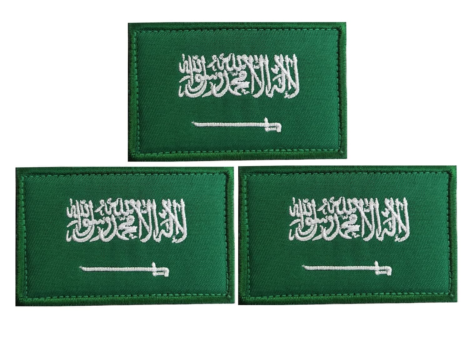 JAVD 3 Pack Saudi Arabia Flag Patch Saudi Arabia Flag Embroidery Patch for Hats, Tactical Bags, Jackets, Clothes Patch Team Army Patch...