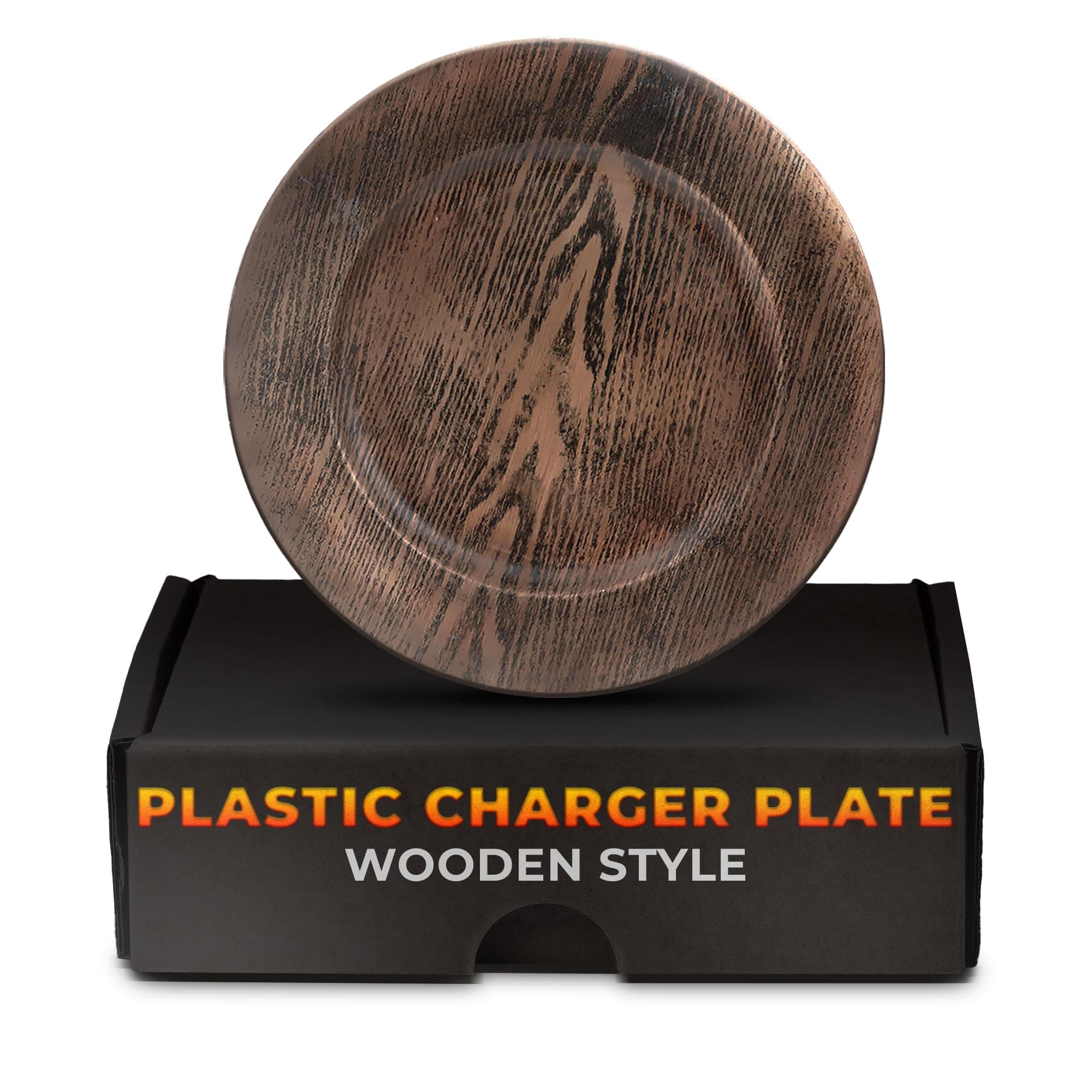 Easter Plastic Chargers for Dinner Plates Set of 4 - Large 13" Round Design -Colorfast and Elegant, Suitable for Dinner Settings, Weddings | Great Festive Home Decor Gifts, Faux Wood Charger Plates