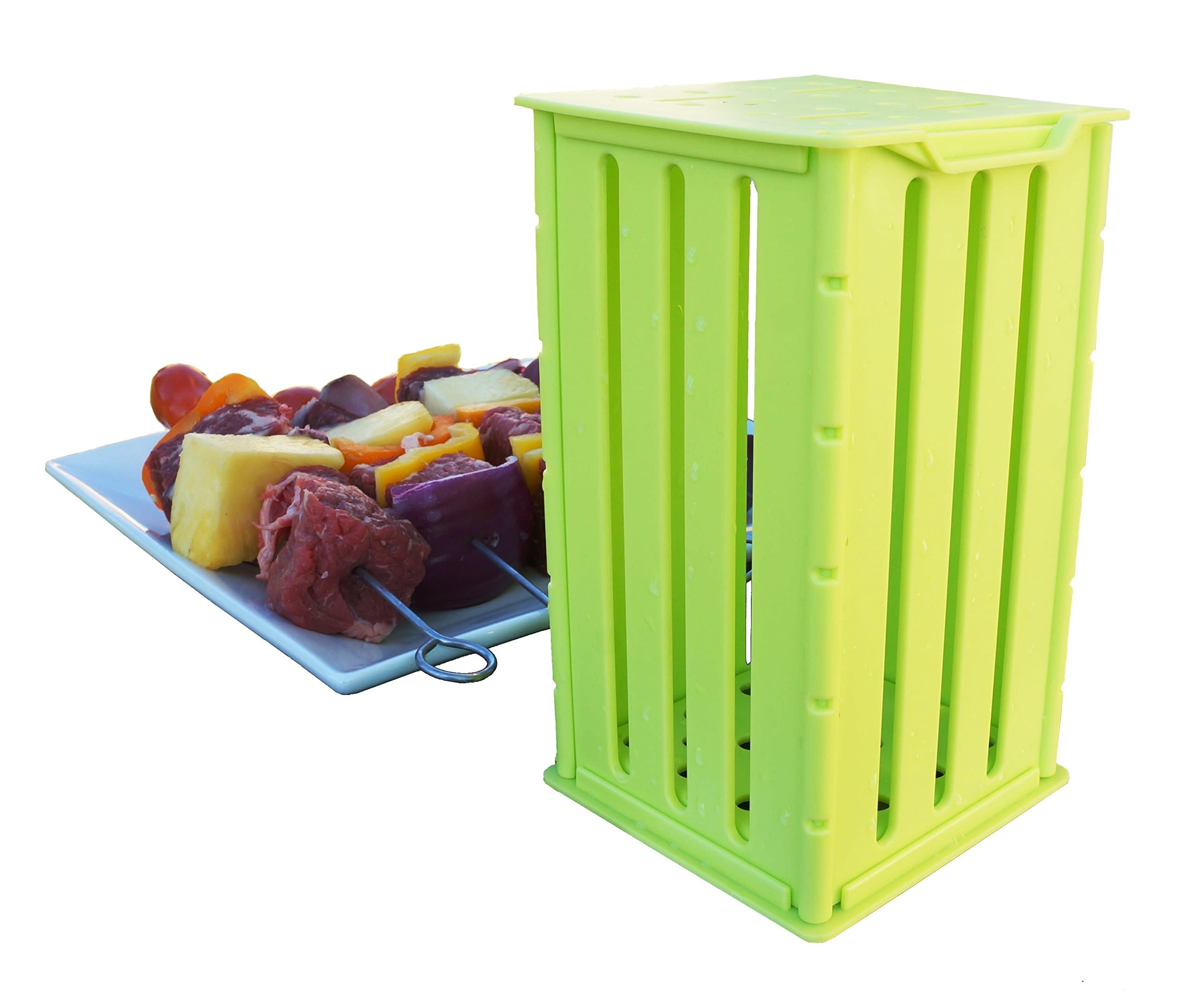 Kebab Brochette Brocheta Shish EZ BBQ Kabob Skewer Maker with Stainless Steel Skewers