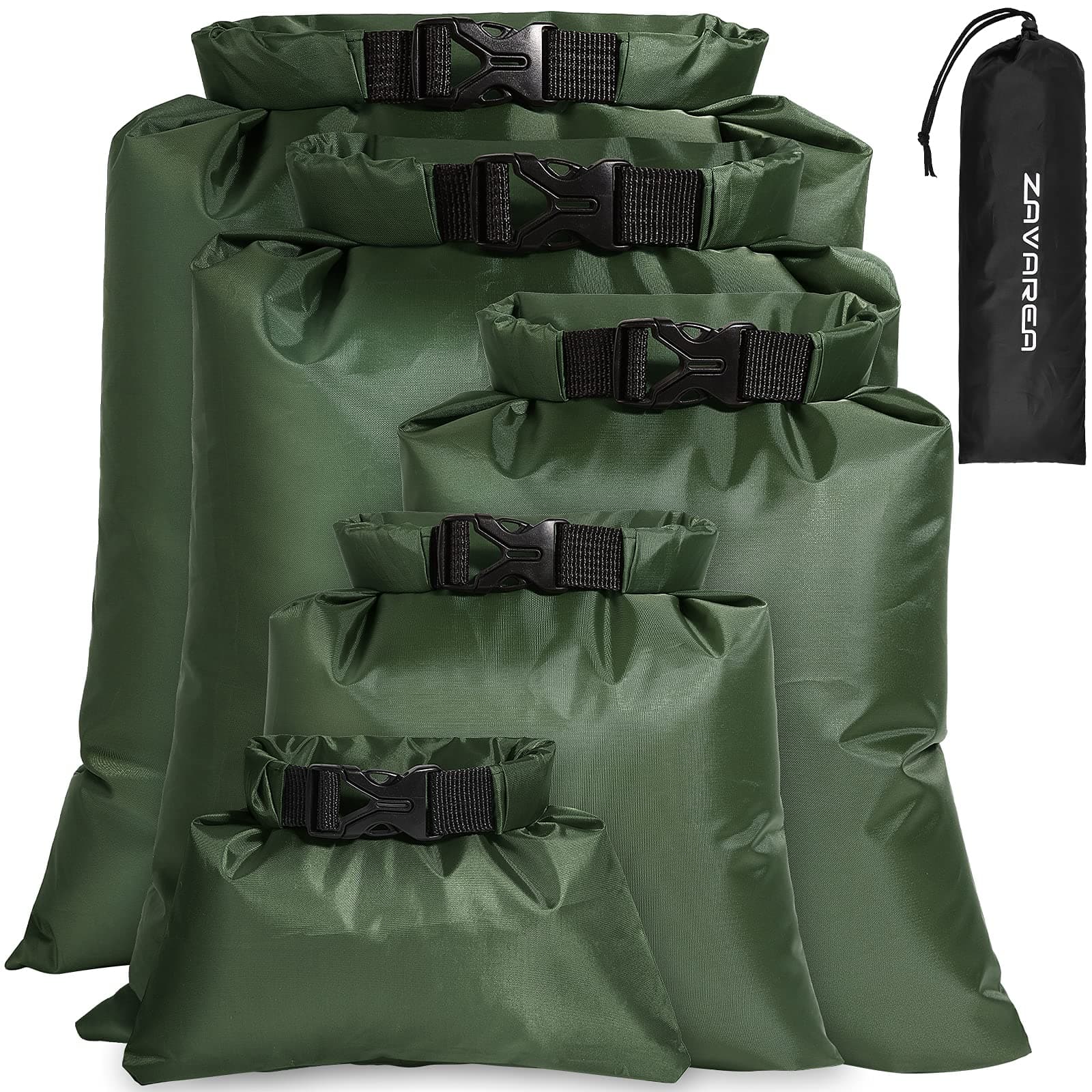 Waterproof Dry Bag Set 5Pcs, Lightweight Canoe Bags with 1.5L, 2.5L, 3.5L, 4.5L, 6L Dry Sacks Waterproof Bags for Kayaking Rafting Boating Hiking Camping Travel Backpacking Storage Boat Dry Bags