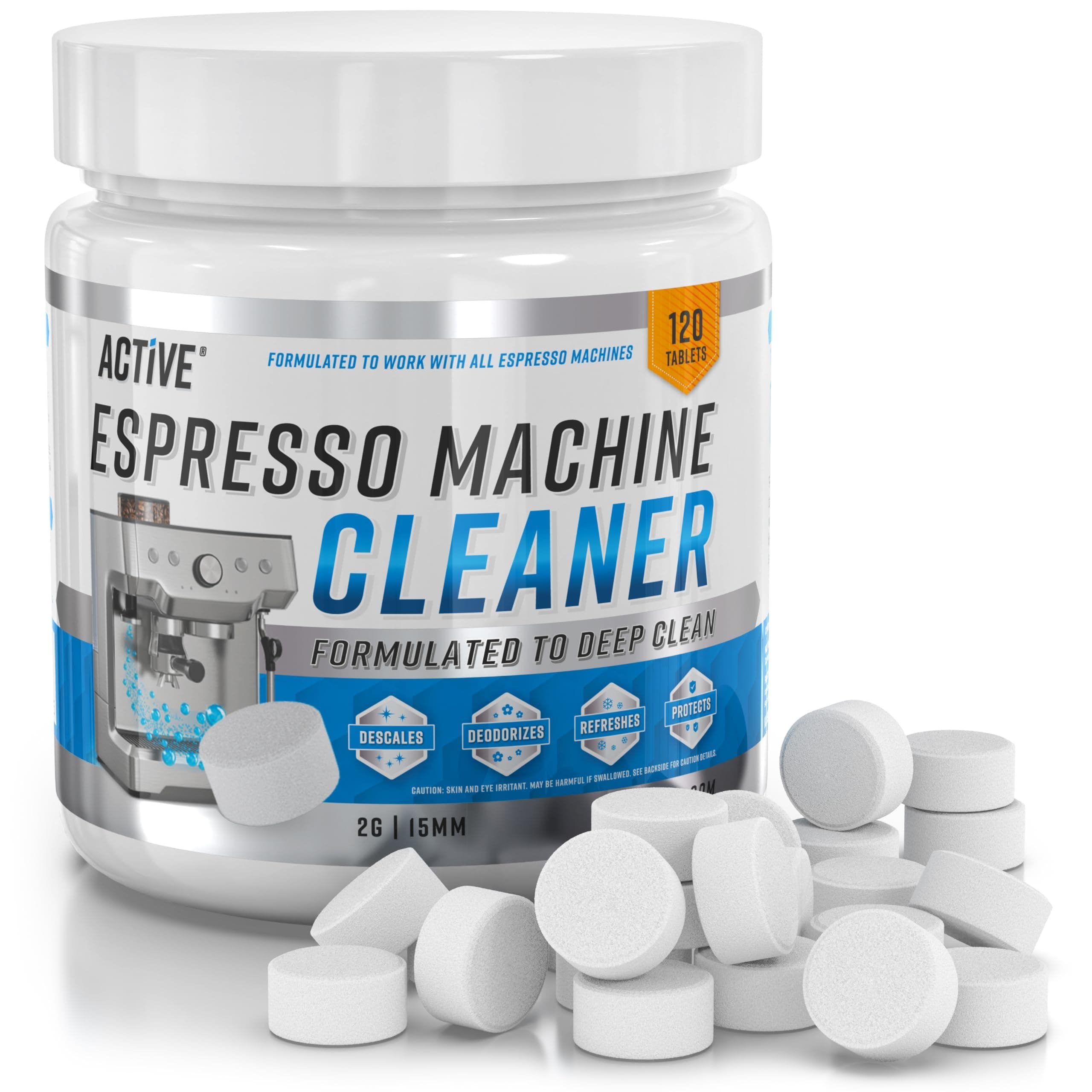 - Espresso Machine Cleaning Tablets Descaling - 120 Tabs | Compatible with Breville Barista Express, Gaggia, Delonghi, Jura, Philips | Expresso Maker Backflush Oil Remover Cleaner Solution Clean Tablet