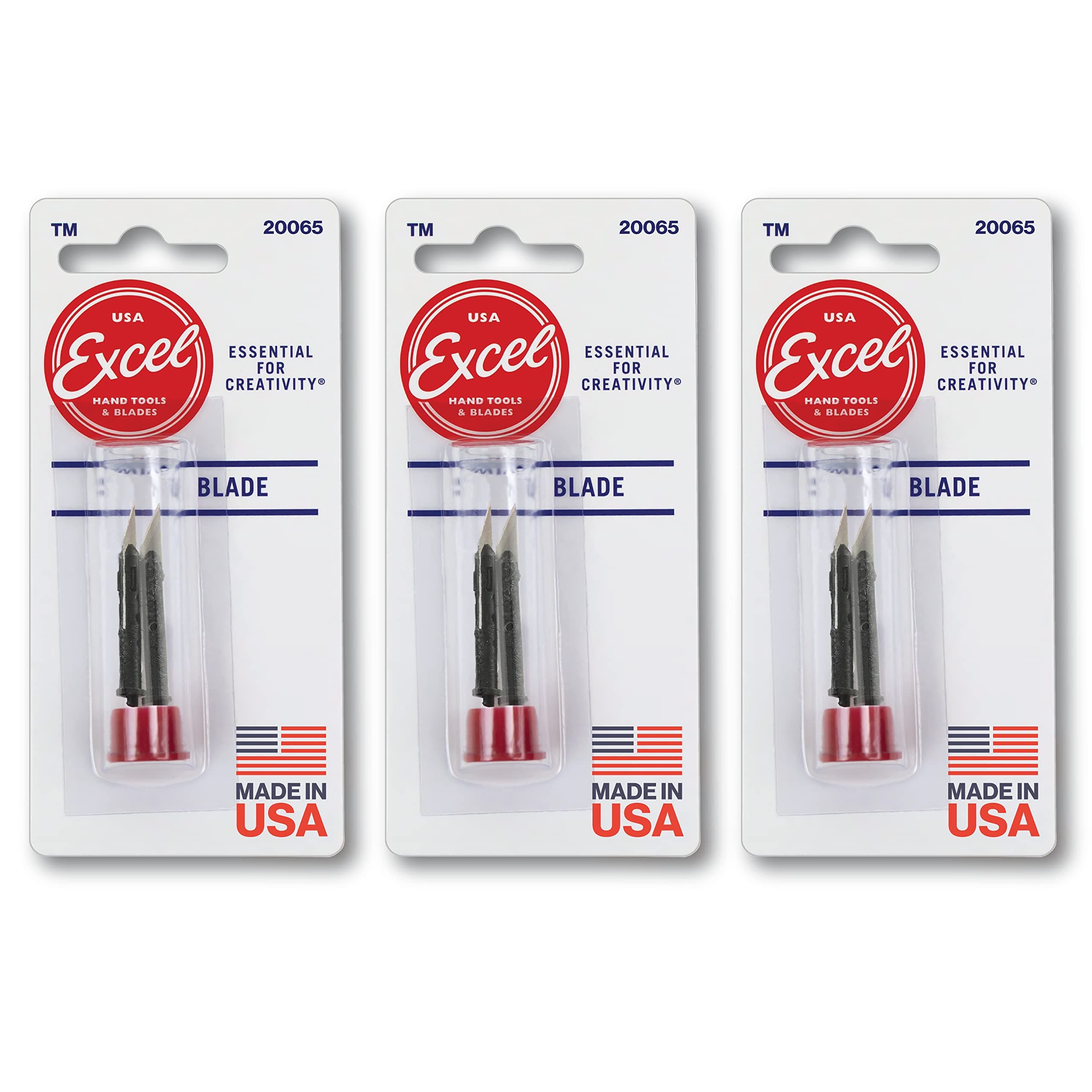 Excel Blades #65 Retractable Pen Knife Replacement Blades – Set of 6 Carbon Steel Hobby Refills for Precision Cutting, Trimming & Stenciling – Carbon Steel Pen-Style Craft Knife Refills – Made in USA