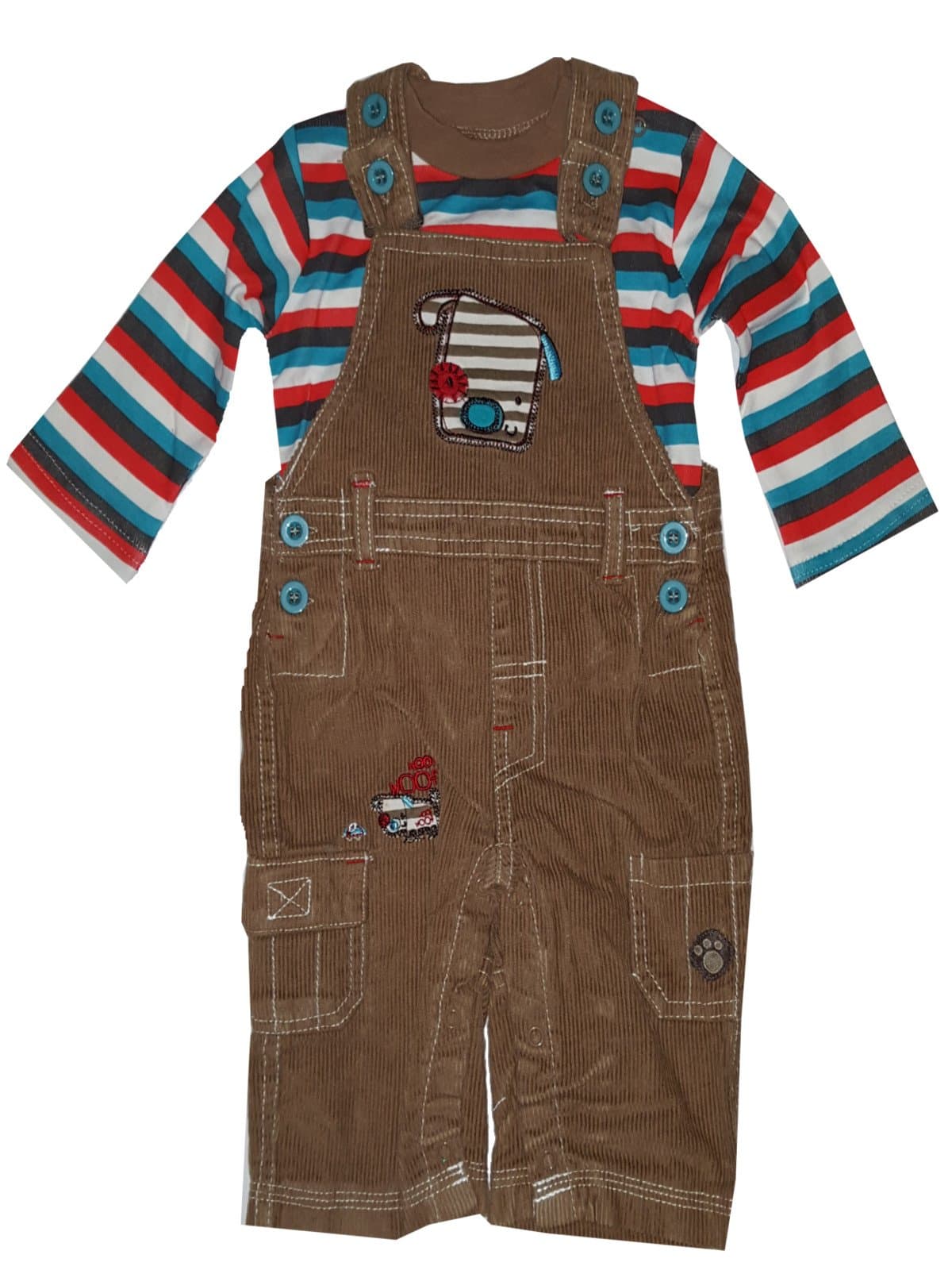 Just too Cute Kids Applique Top and Denim Dungaree Set Age 6-12,12-18,18-24 Months