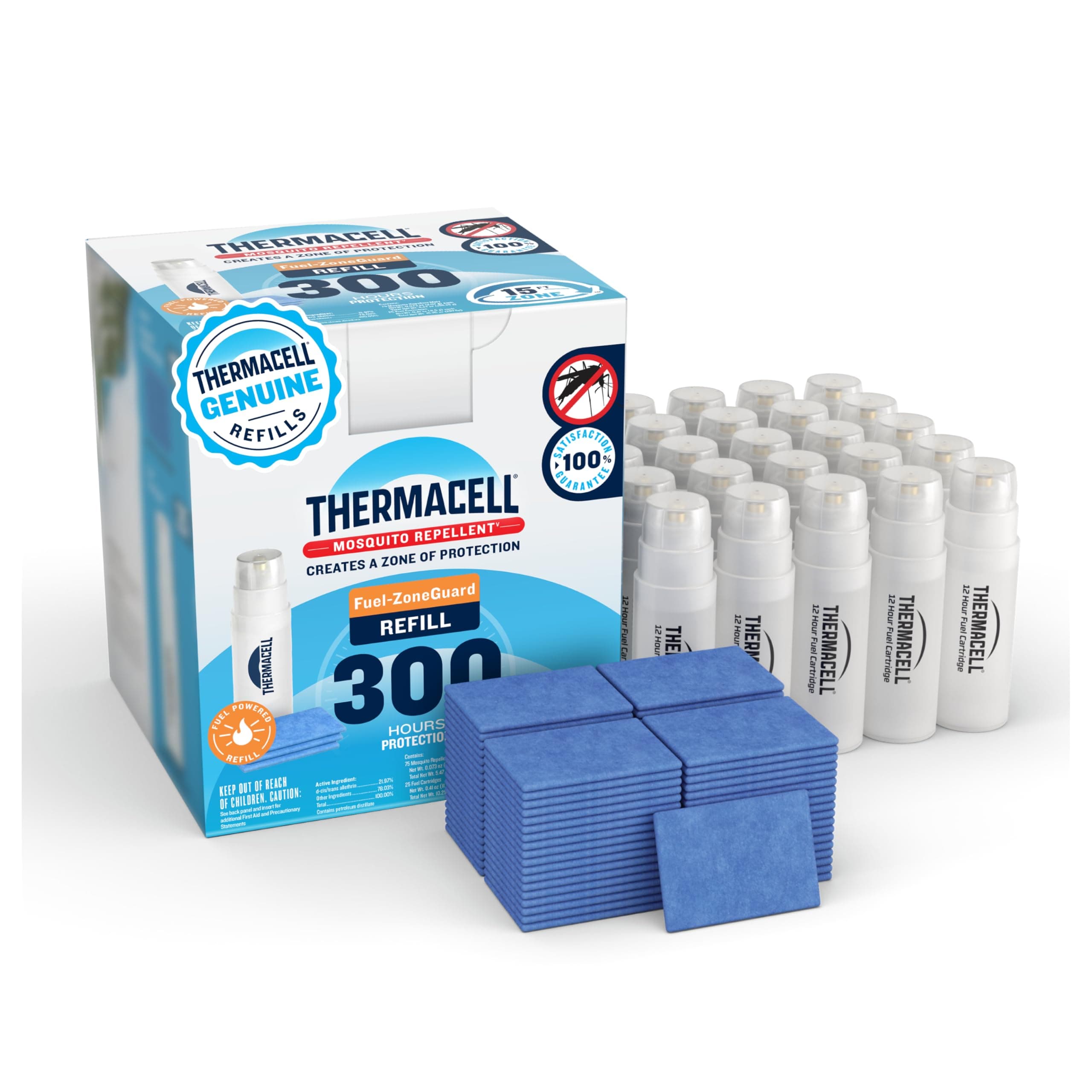 Mosquito Repellent Refills; Compatible with Any Fuel-Powered Thermacell Repeller; Highly Effective, Long Lasting, No Spray, No Scent, No Mess; 15 Foot Zone of Mosquito Protection