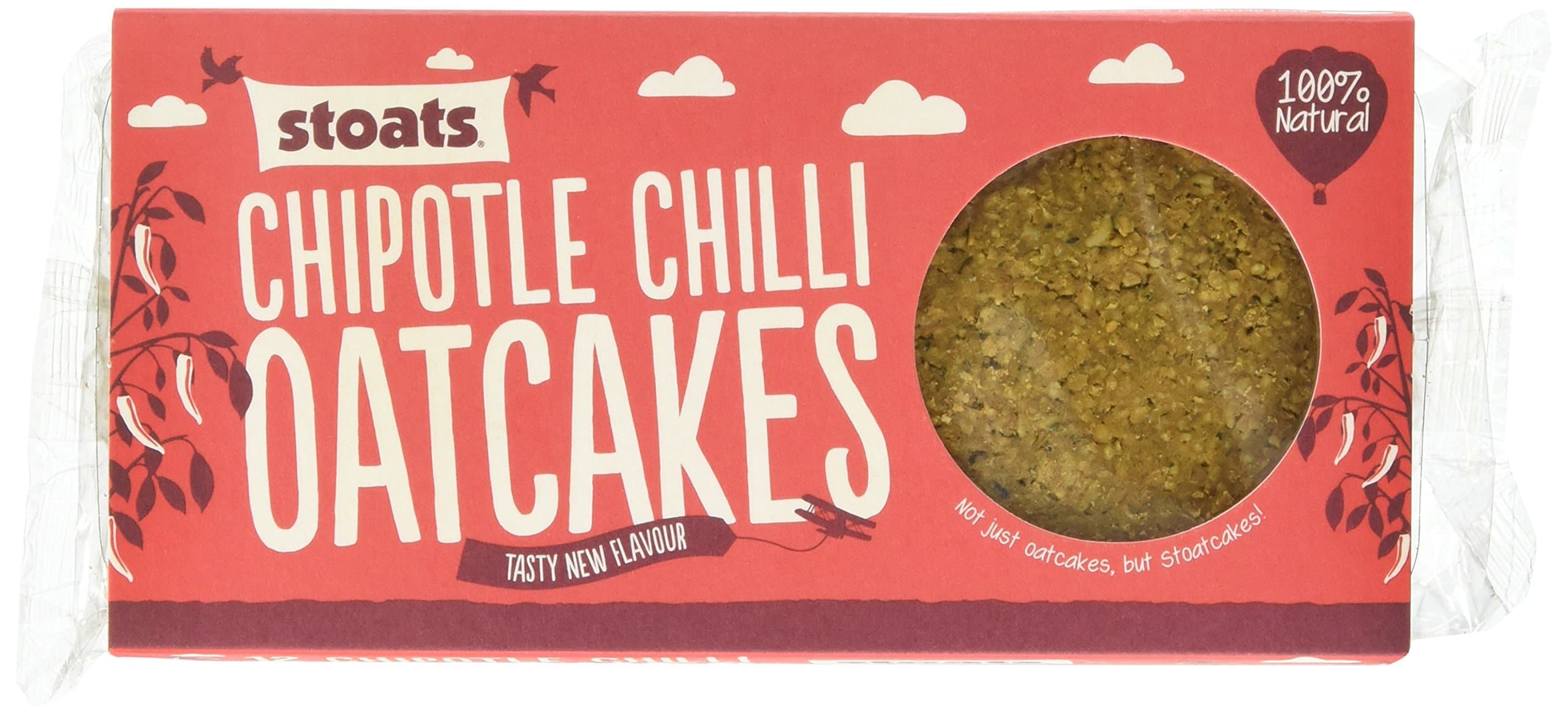 Stoats Chipotle Chilli Oatcake 150 g (Pack of 16)