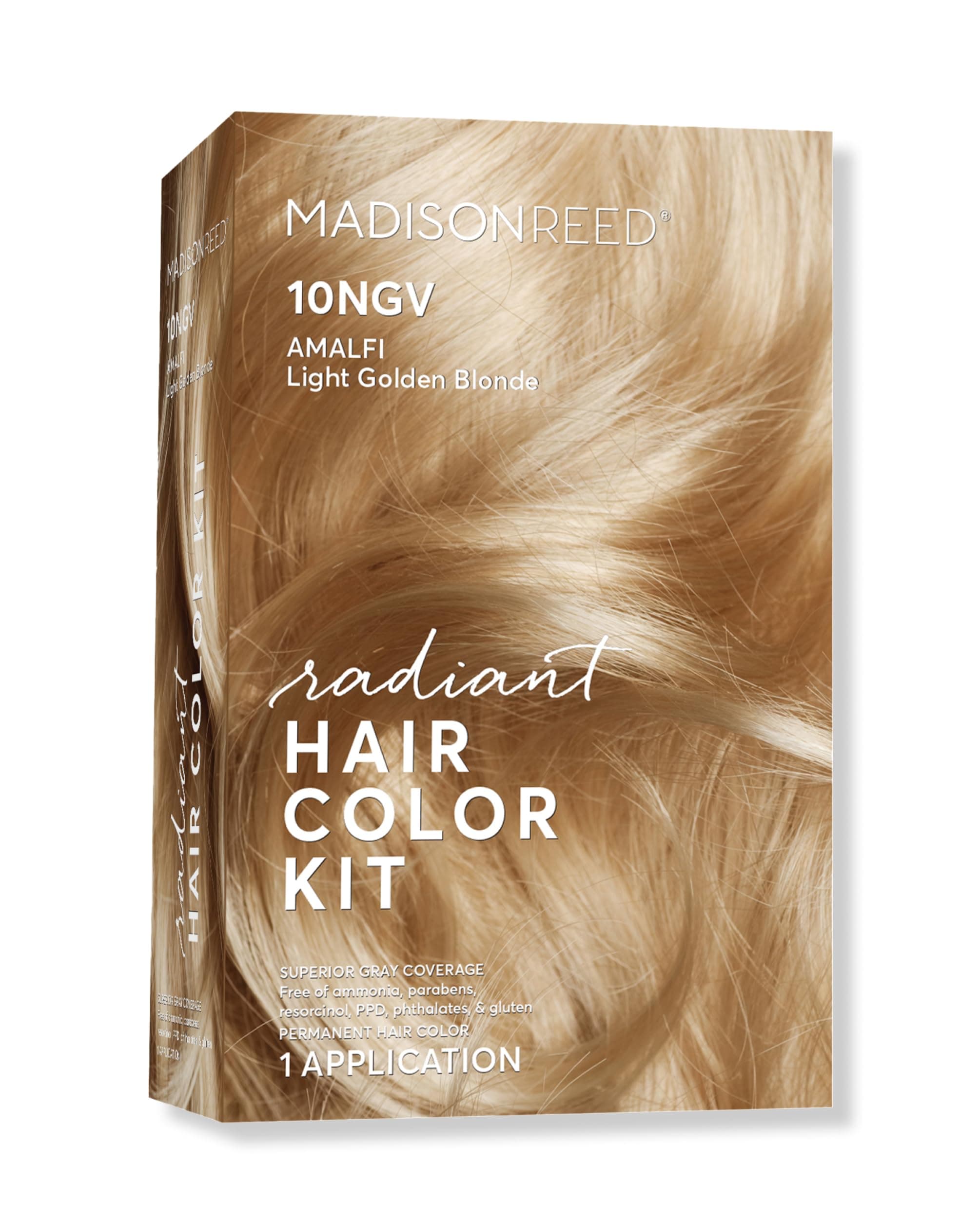 - Radiant Hair Color Kit - 10NGV Light Golden Blonde (Amalfi Blonde), Dimensional Gray Hair Blending Permanent Hair Dye, PPD-Free & Ammonia-Free, 1 Pack