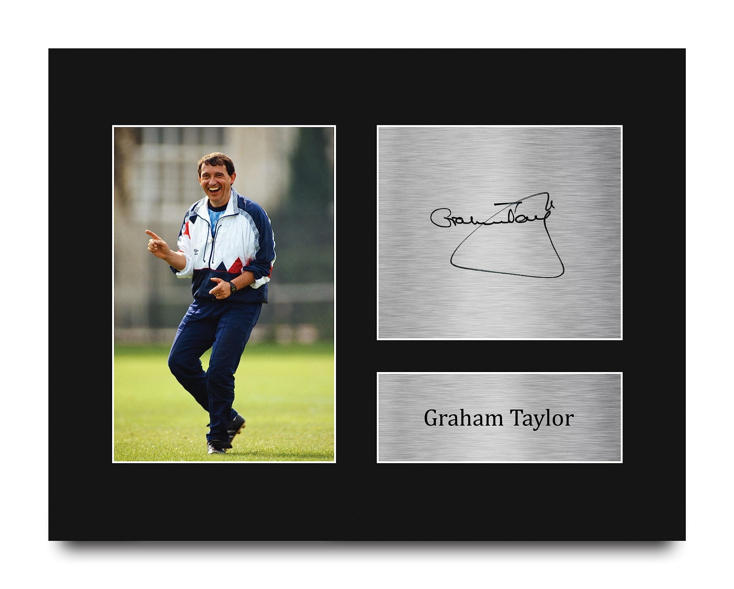 HWC Trading Graham Taylor England Gifts Printed Signed Autograph Picture for Football Fans and Supporters - US Letter Size