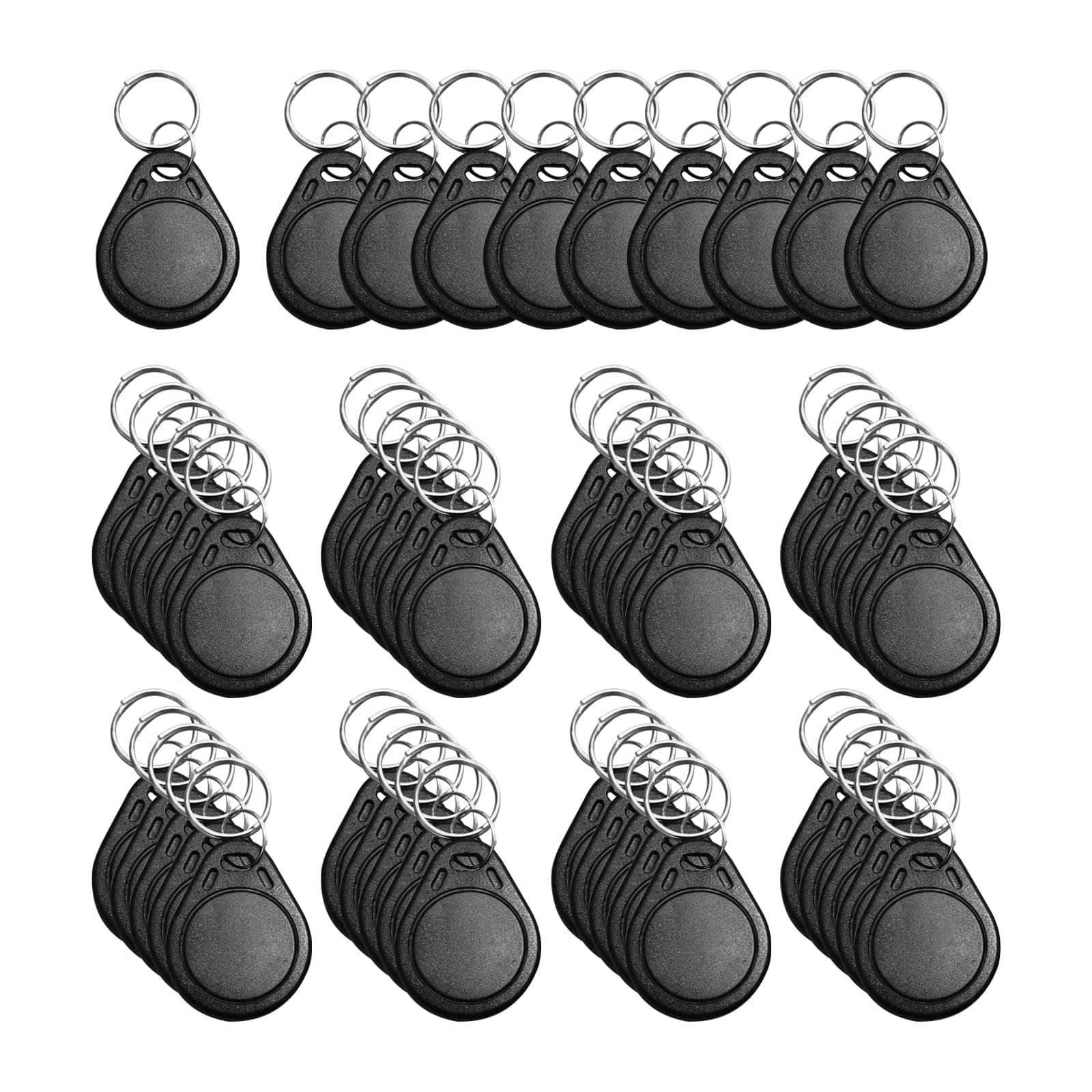 CDIYTOOLProximity ID Card Key, 50pcs 125khz RFID Changeable Keyfobs Token Tag RFID Rewritable Token Proximity ID Access Control Key Fob Tags Card
