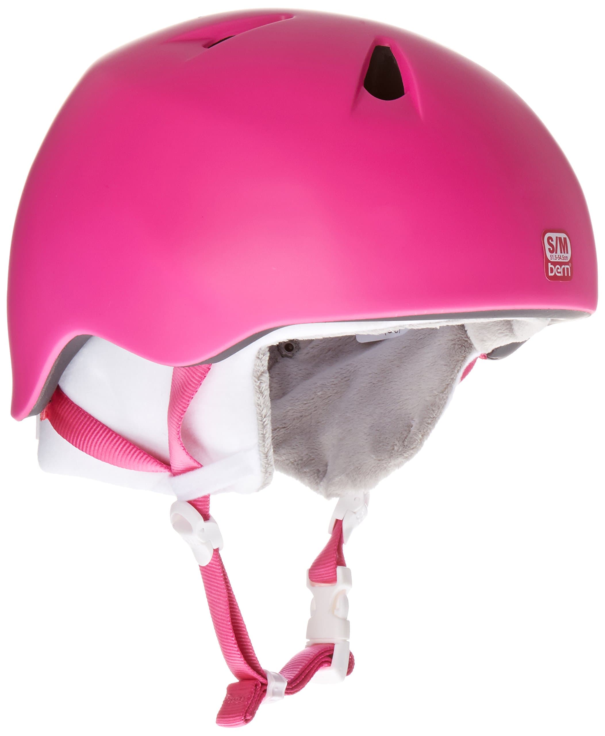Bern Unlimited Nina Matte Finish Snow Helmet with White Fleece
